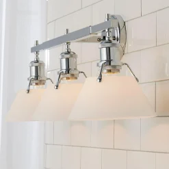Truncated Cone Shade Vanity Light - 3 light