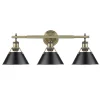 Truncated Cone Shade Vanity Light - 3 light