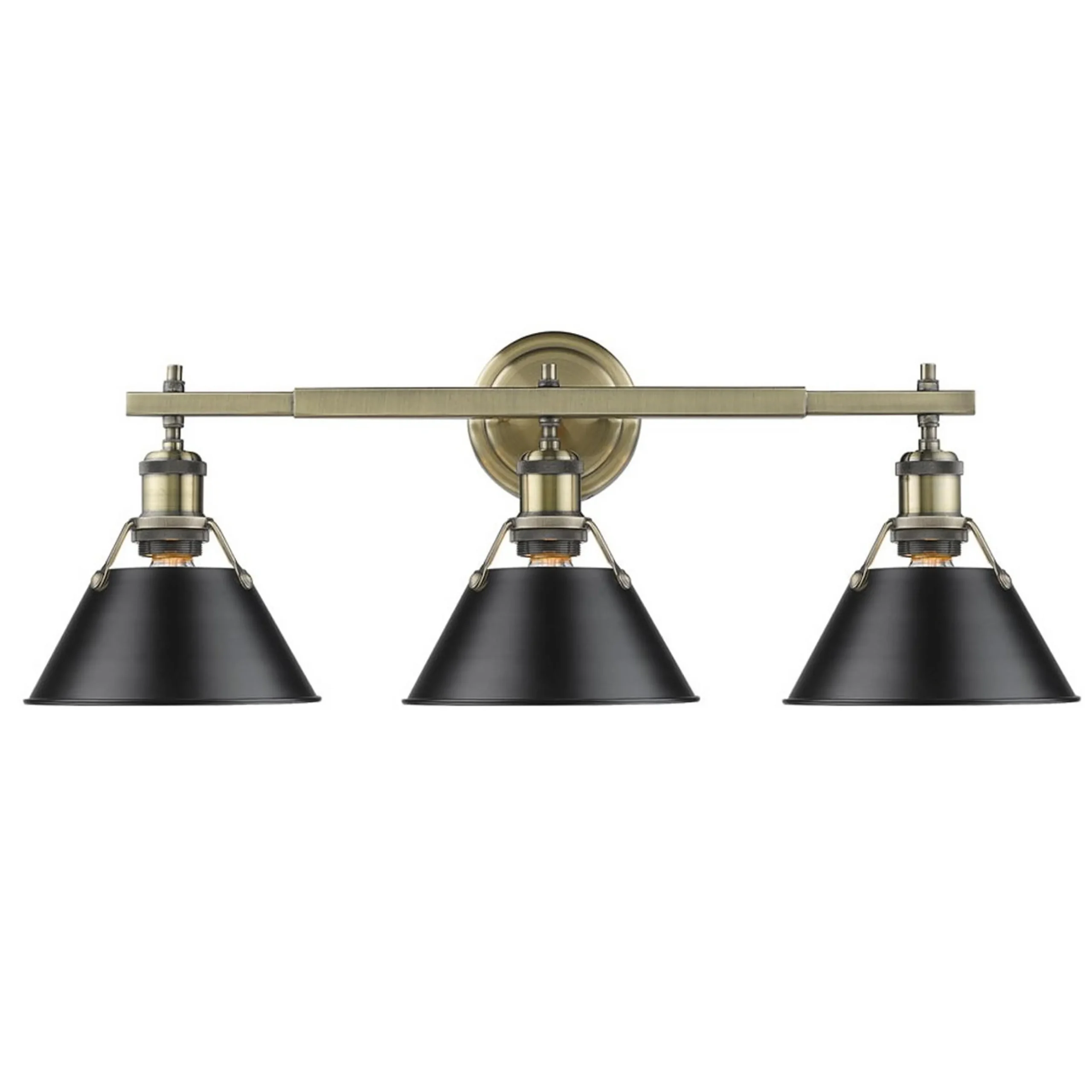 Truncated Cone Shade Vanity Light - 3 light
