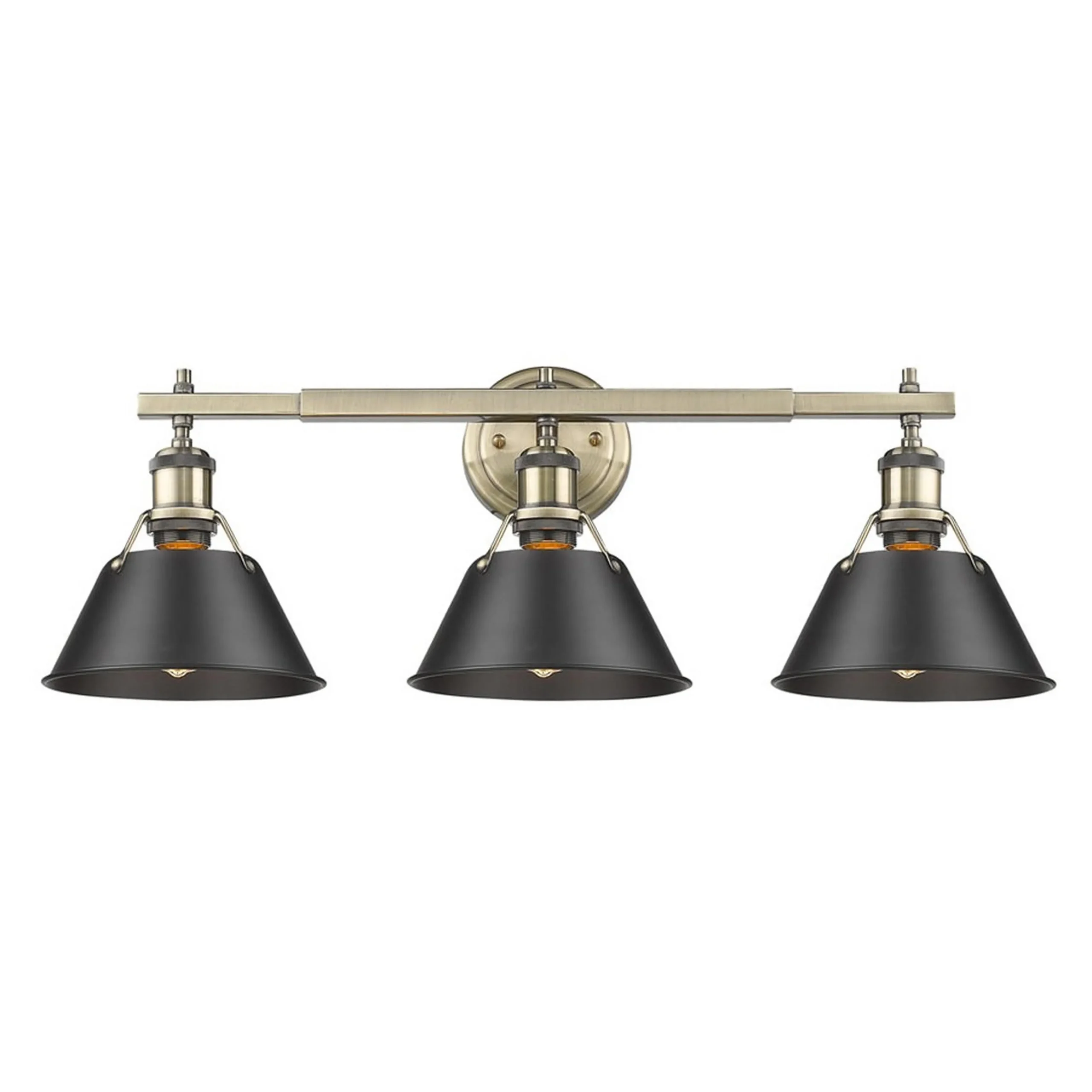 Truncated Cone Shade Vanity Light - 3 light