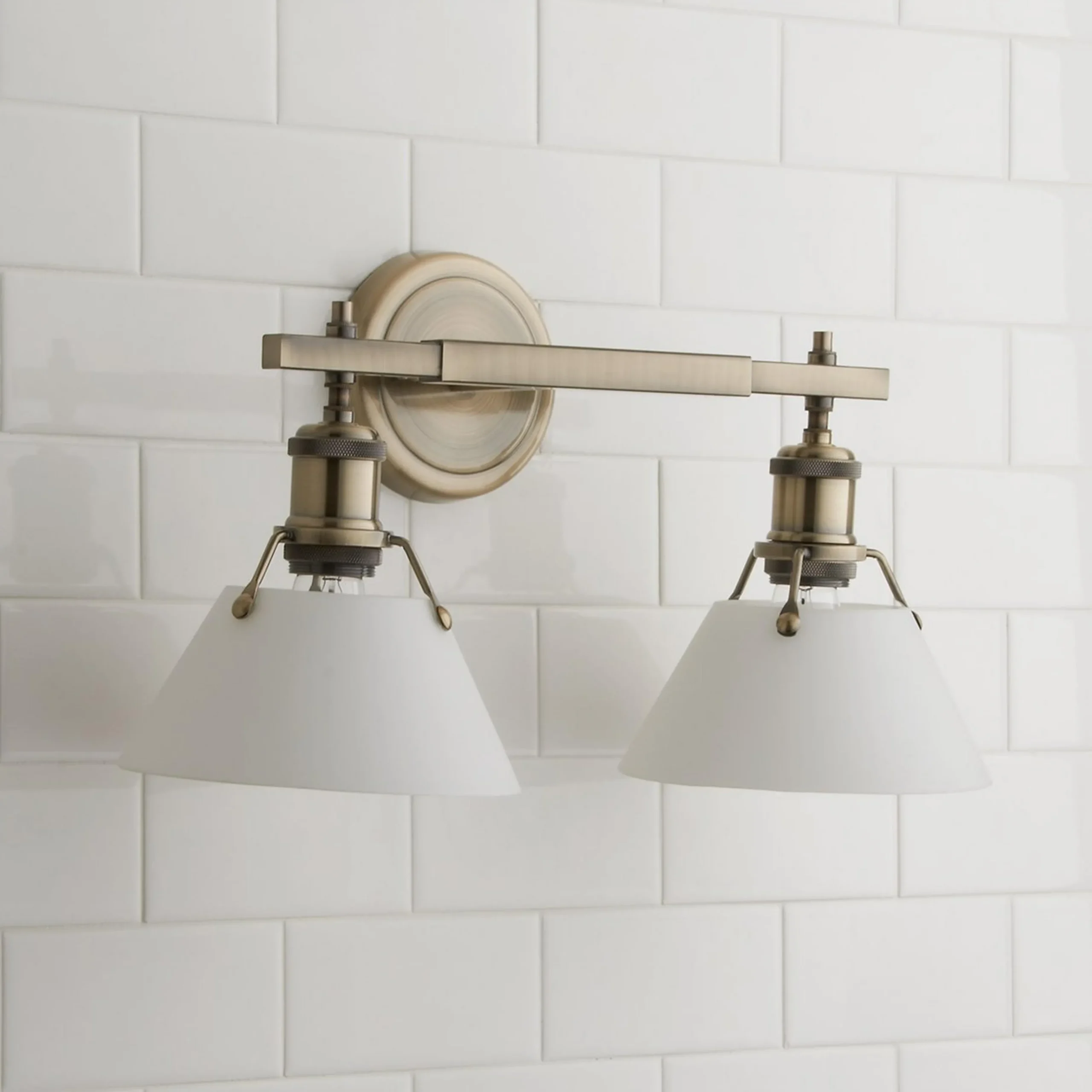 Truncated Cone Shade Vanity Light - 2 light