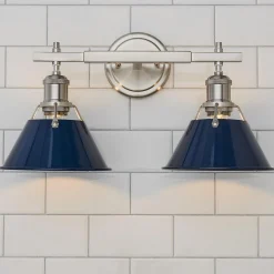 Truncated Cone Shade Vanity Light - 2 light