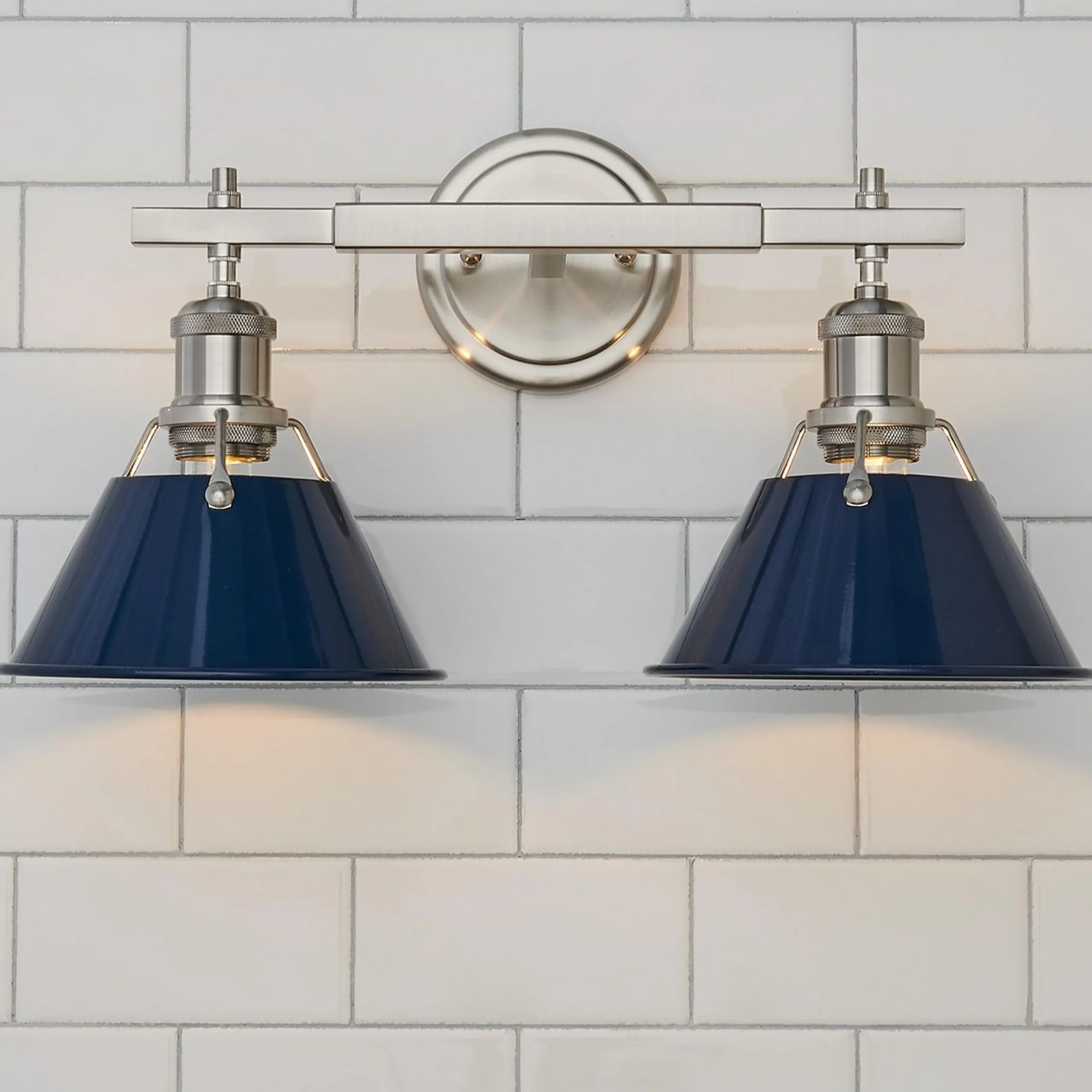 Truncated Cone Shade Vanity Light - 2 light