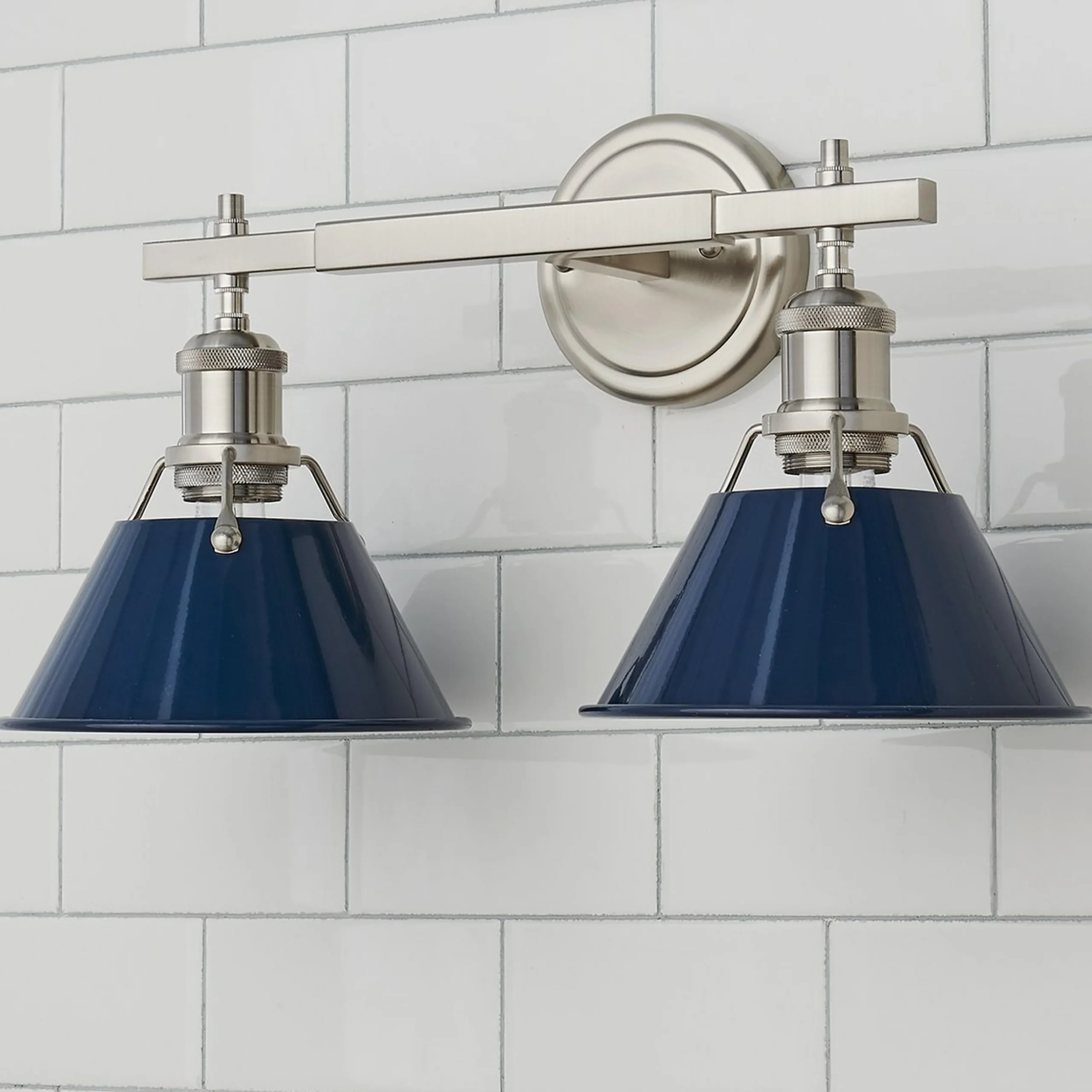 Truncated Cone Shade Vanity Light - 2 light