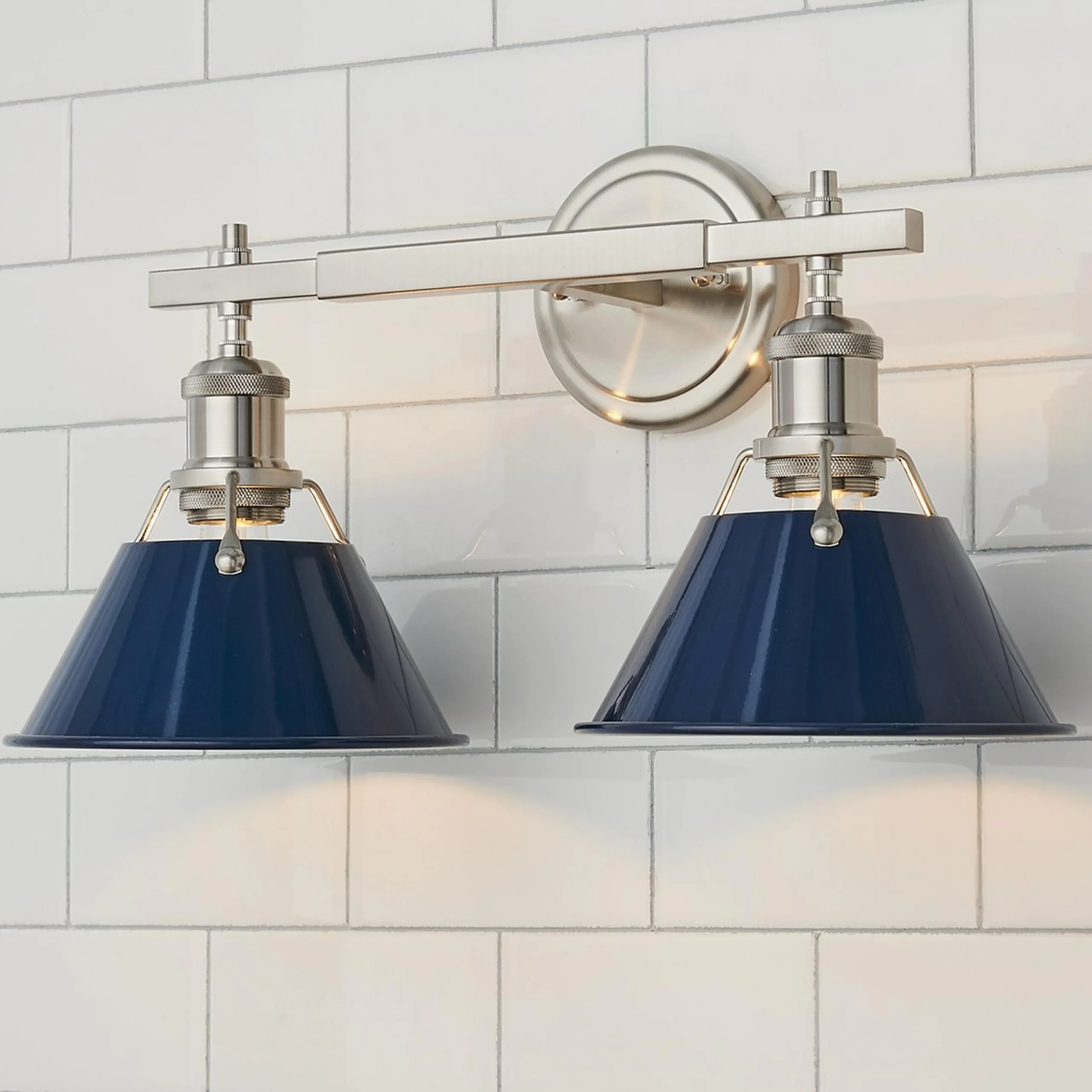 Truncated Cone Shade Vanity Light - 2 light