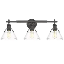 Truncated Cone Shade Vanity Light - 3 light