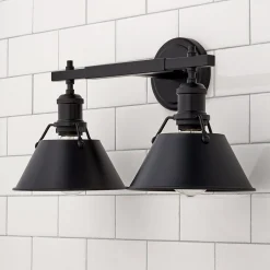 Truncated Cone Shade Vanity Light - 2 light