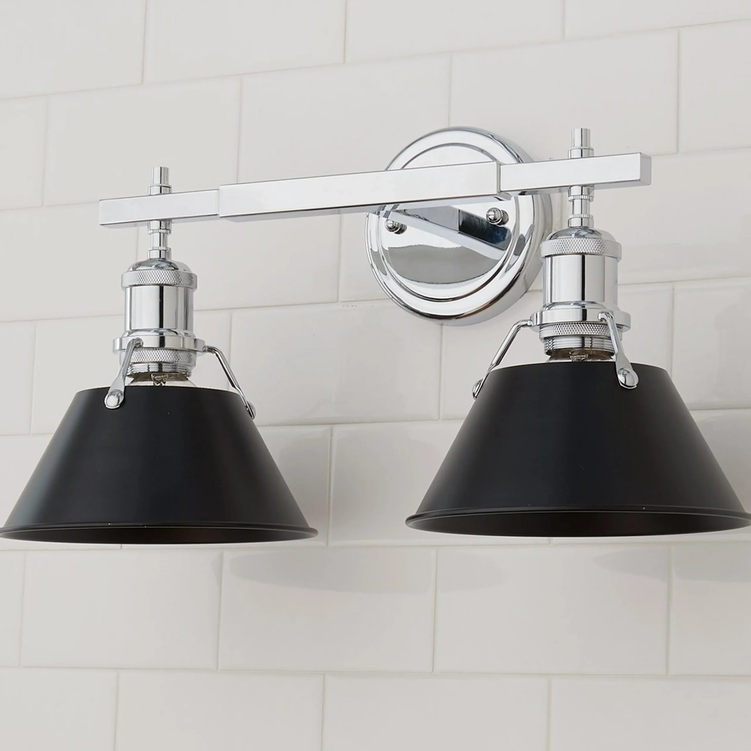 Truncated Cone Shade Vanity Light - 2 light