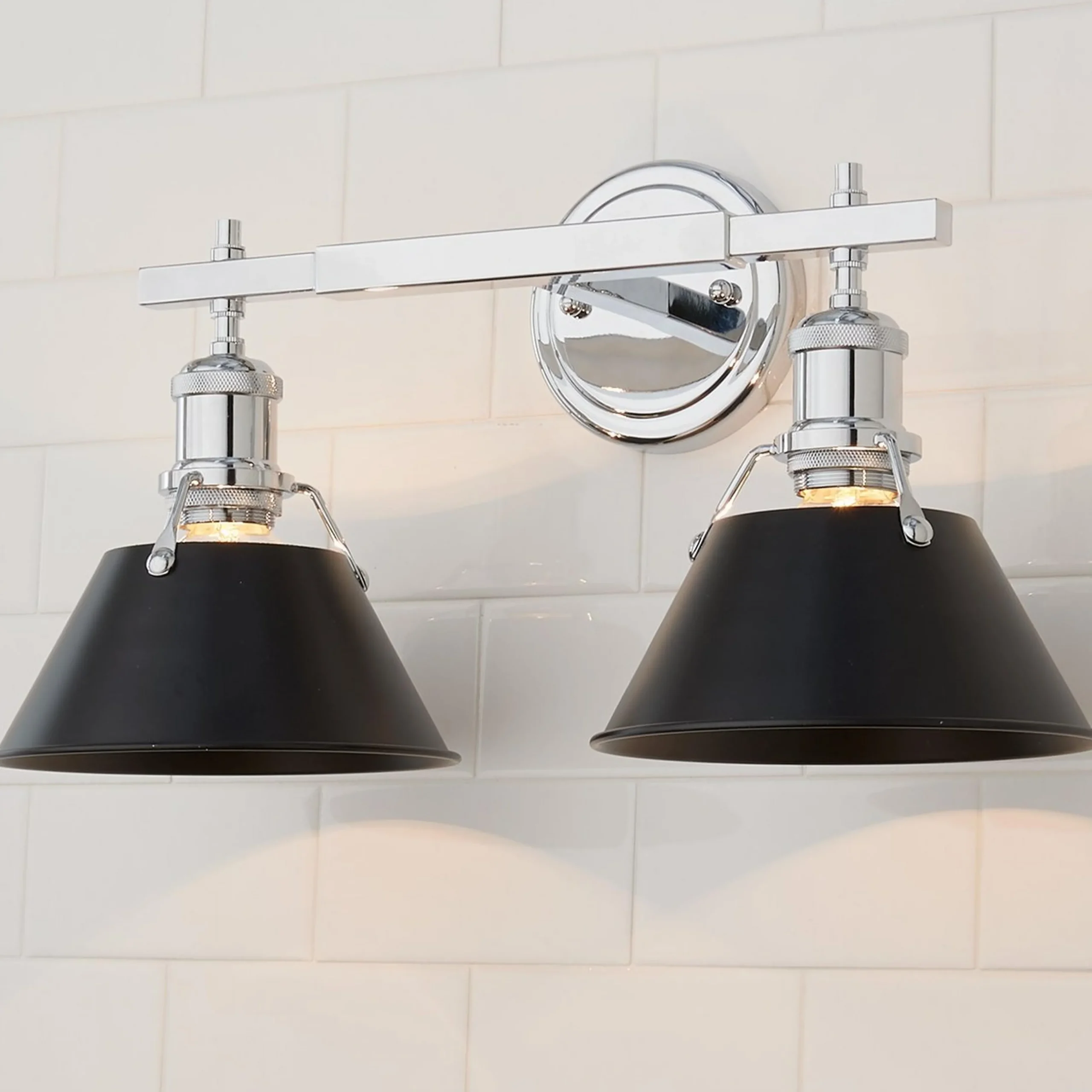 Truncated Cone Shade Vanity Light - 2 light