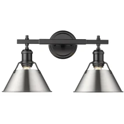 Truncated Cone Shade Vanity Light - 2 light