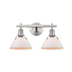 Truncated Cone Shade Vanity Light - 2 light