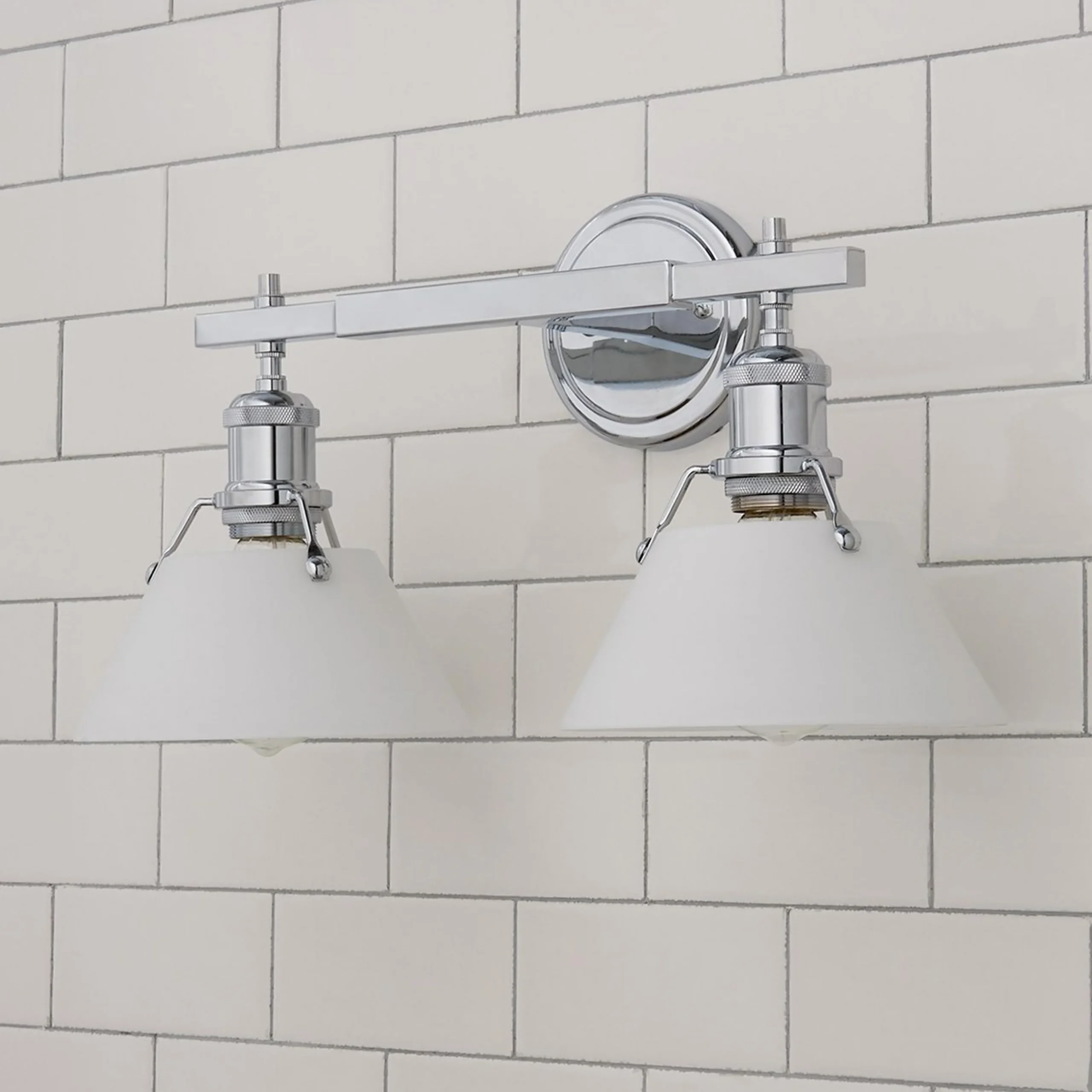 Truncated Cone Shade Vanity Light - 2 light