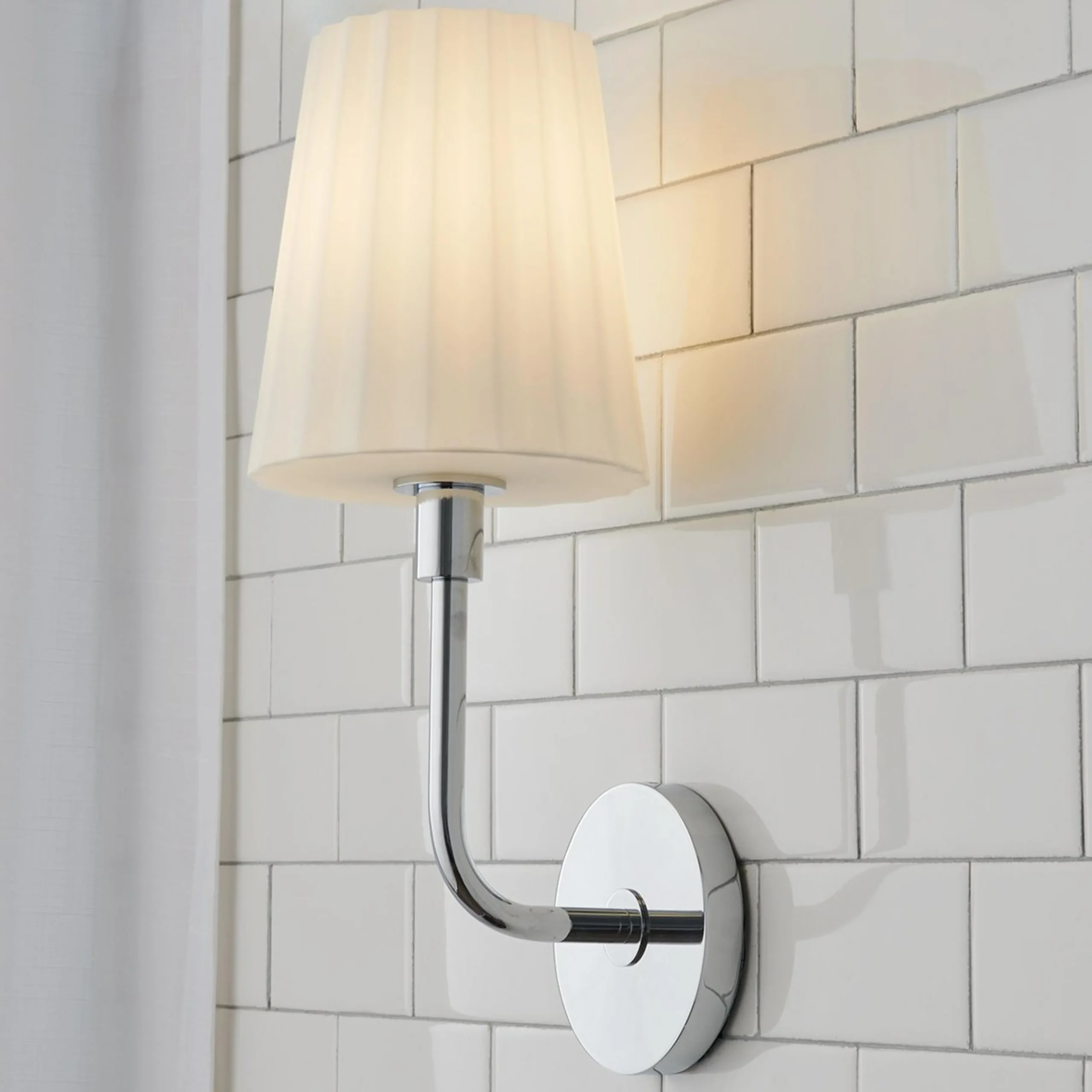 Trysania Bath Sconce - Pleated Opal Shade