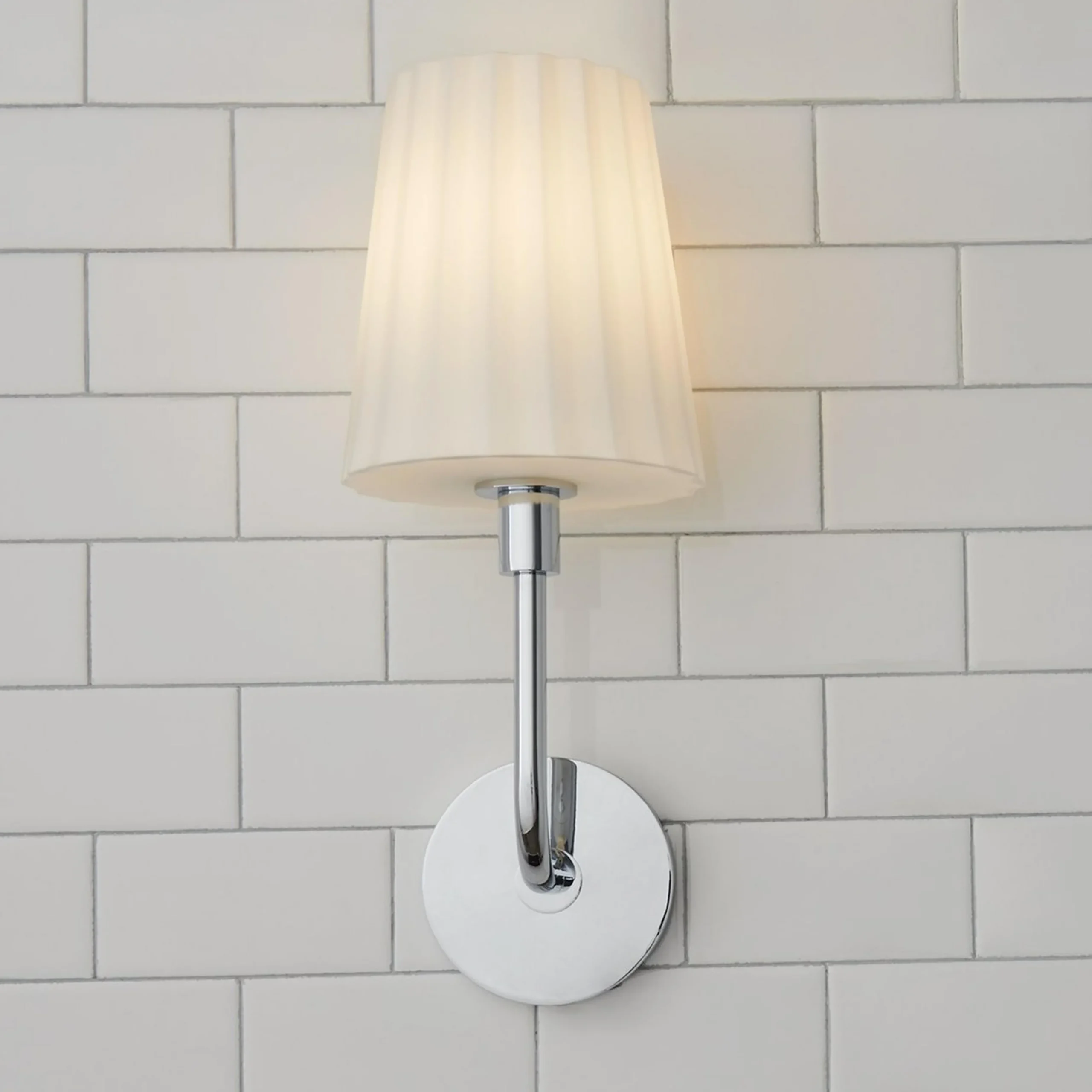 Trysania Bath Sconce - Pleated Opal Shade