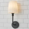 Trysania Bath Sconce - Pleated Opal Shade