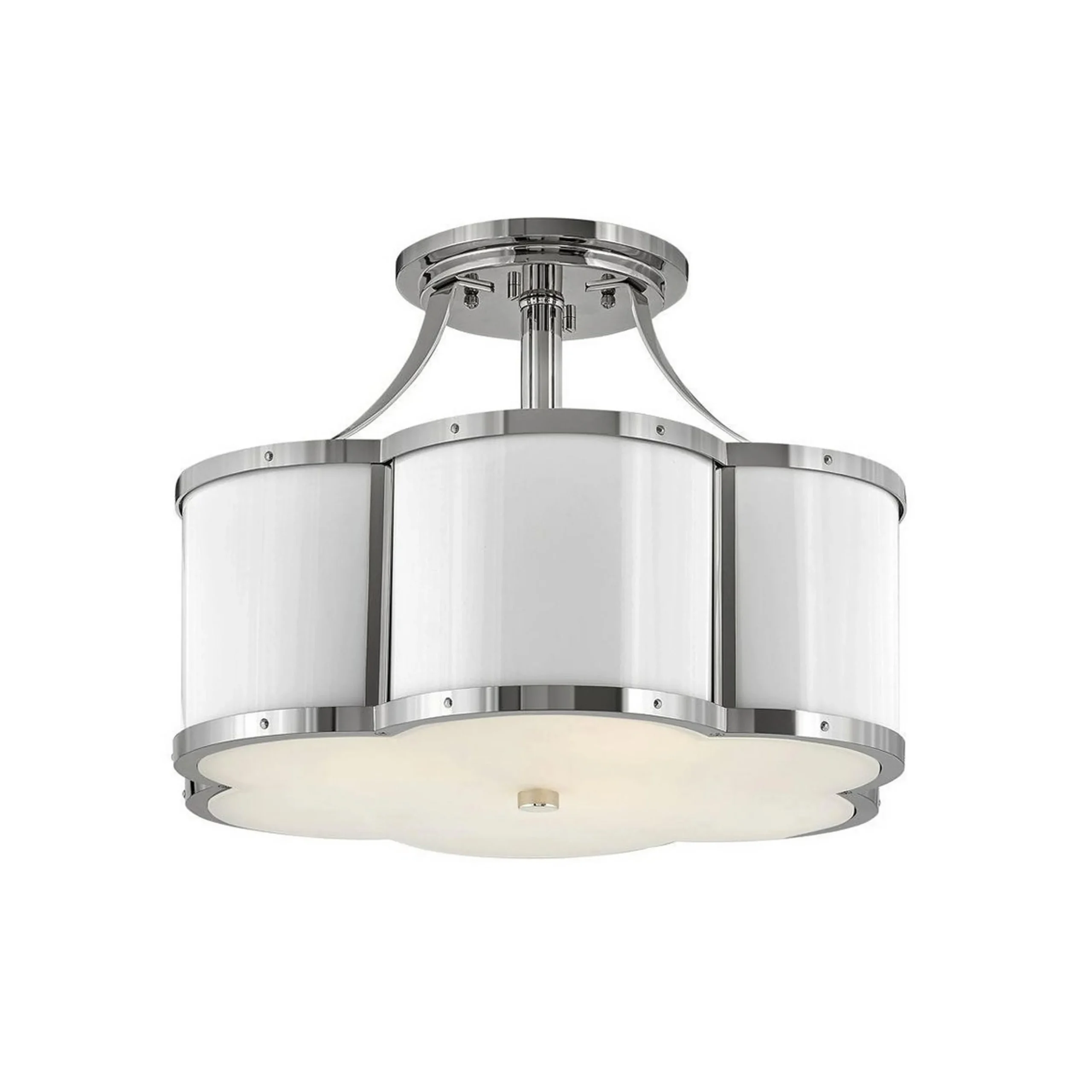 Urban Floral Semi-Flush Ceiling Light - 3 Light