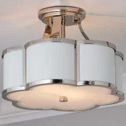 Urban Floral Semi-Flush Ceiling Light - 2 Light