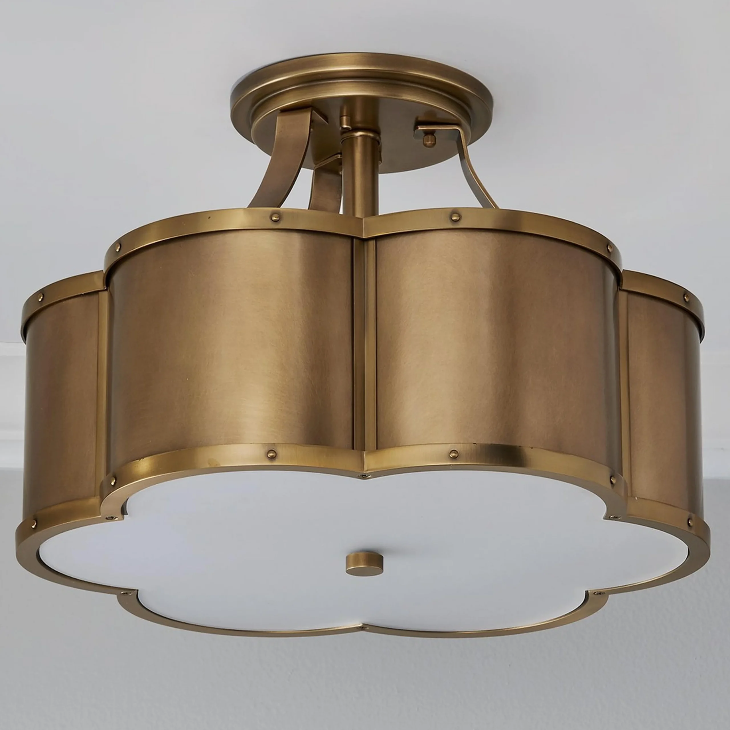 Urban Floral Semi-Flush Ceiling Light - 3 Light
