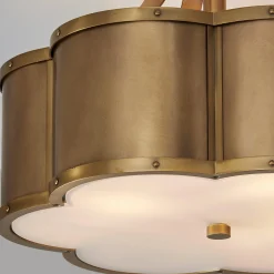 Urban Floral Semi-Flush Ceiling Light - 3 Light