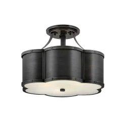 Urban Floral Semi-Flush Ceiling Light - 3 Light