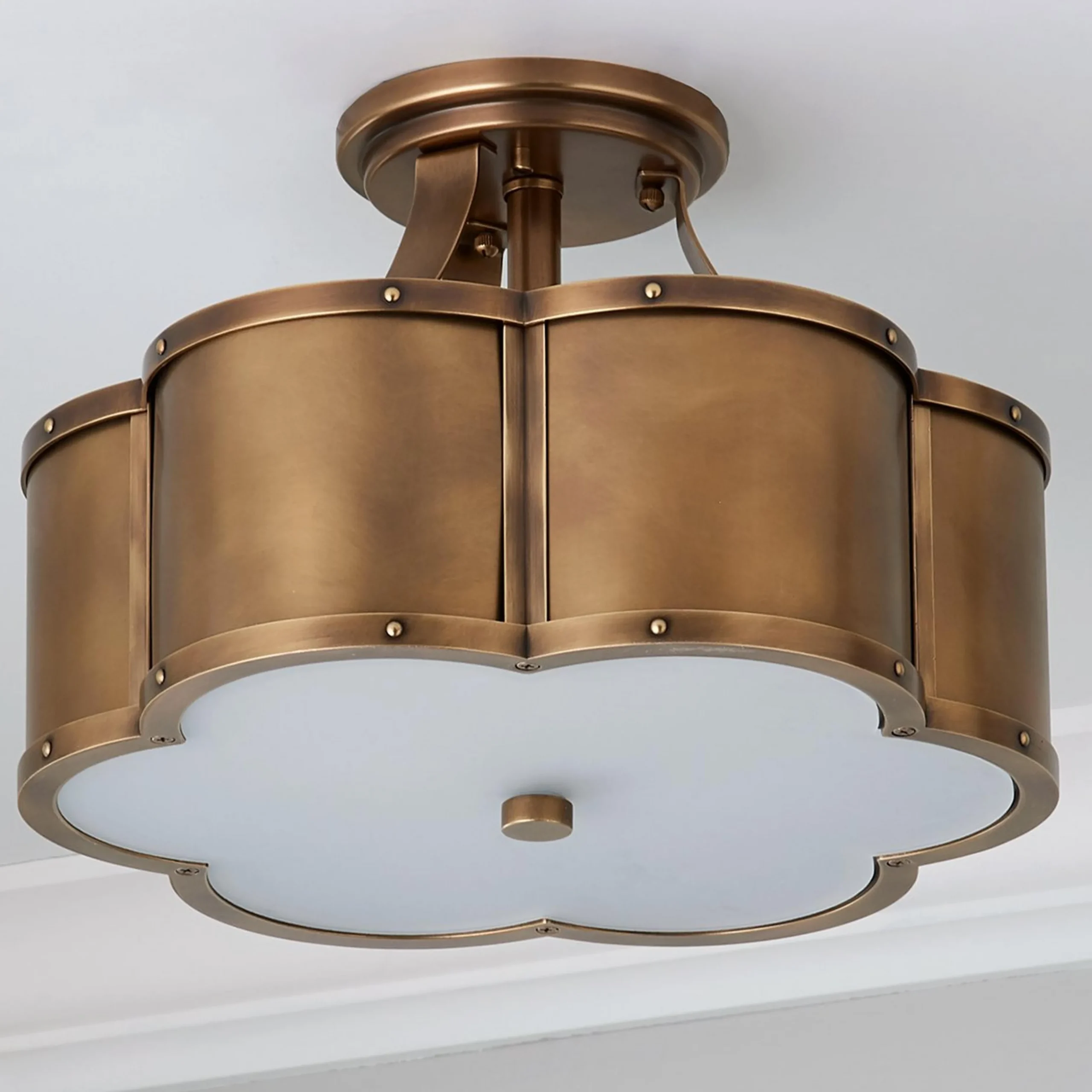 Urban Floral Semi-Flush Ceiling Light - 2 Light