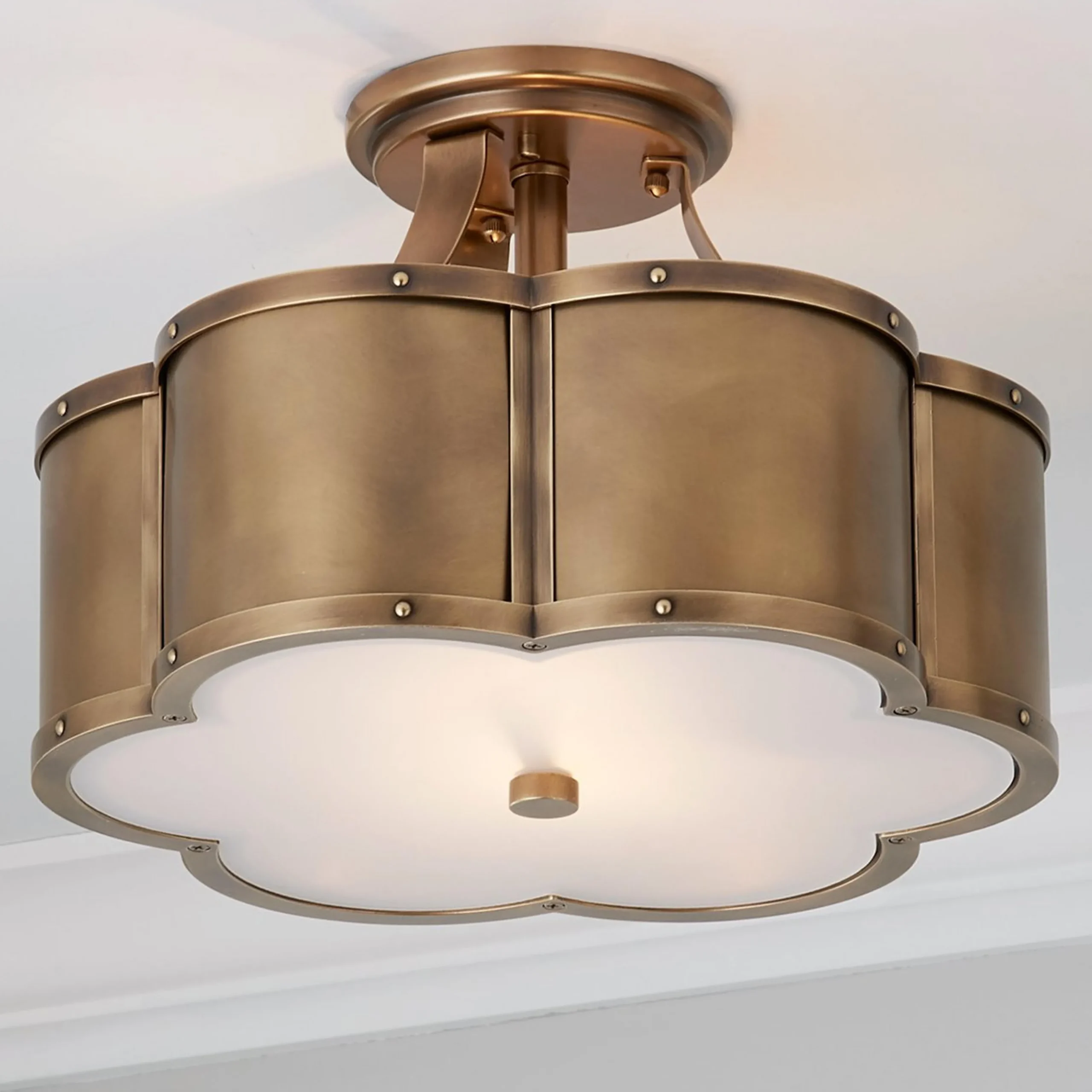 Urban Floral Semi-Flush Ceiling Light - 2 Light