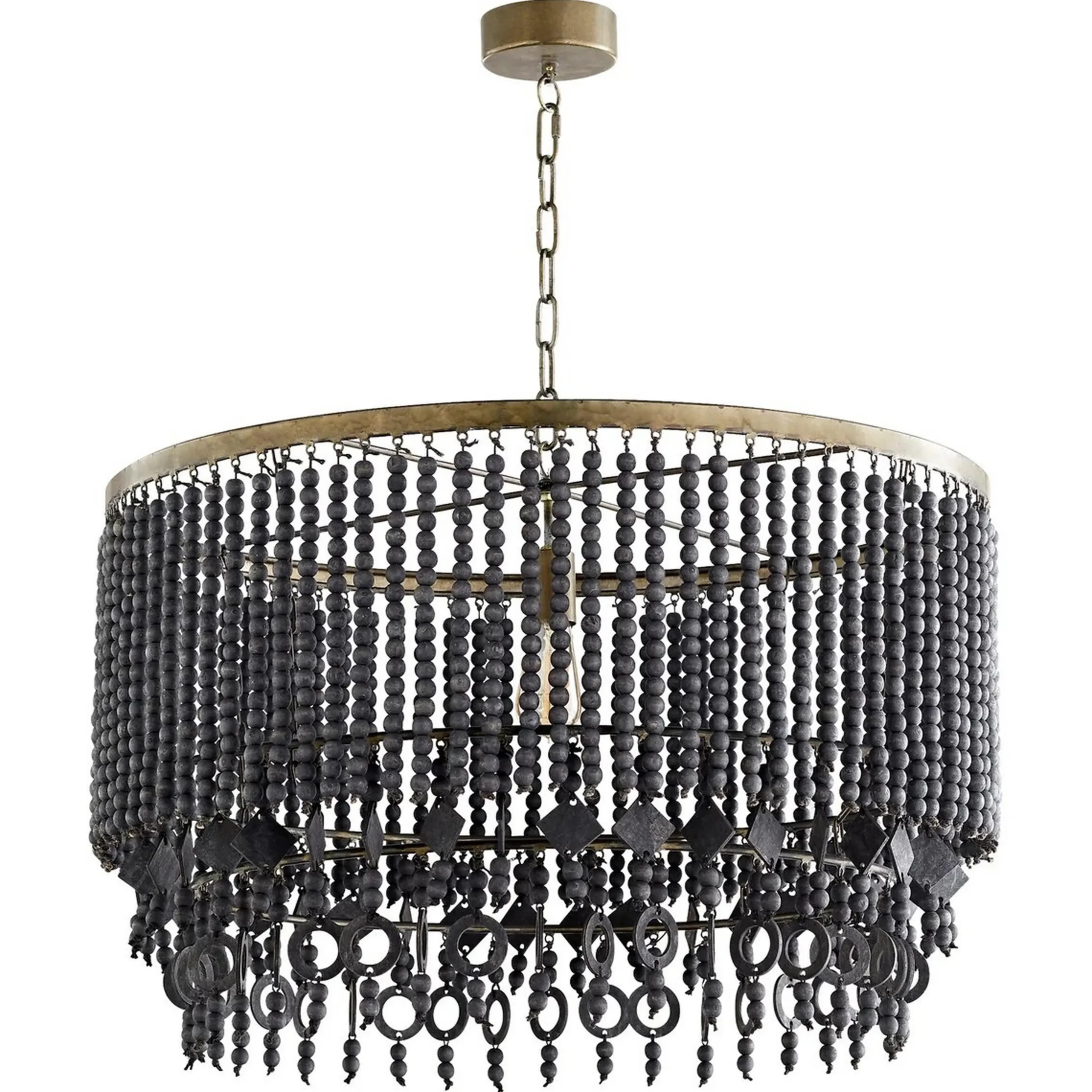 Valencia Wood Bead Pendant - Drum