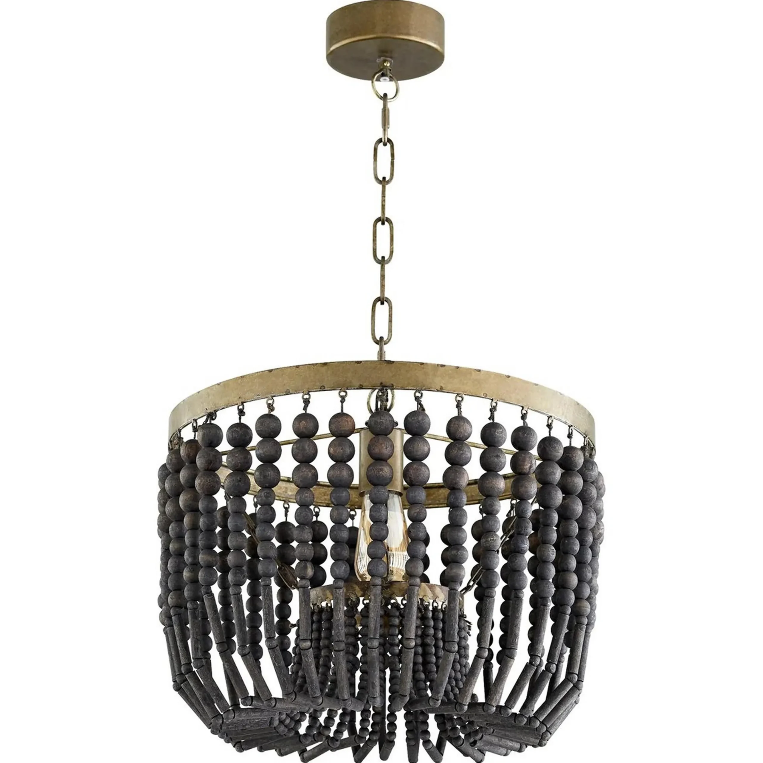 Valencia Wood Bead Pendant - Basket