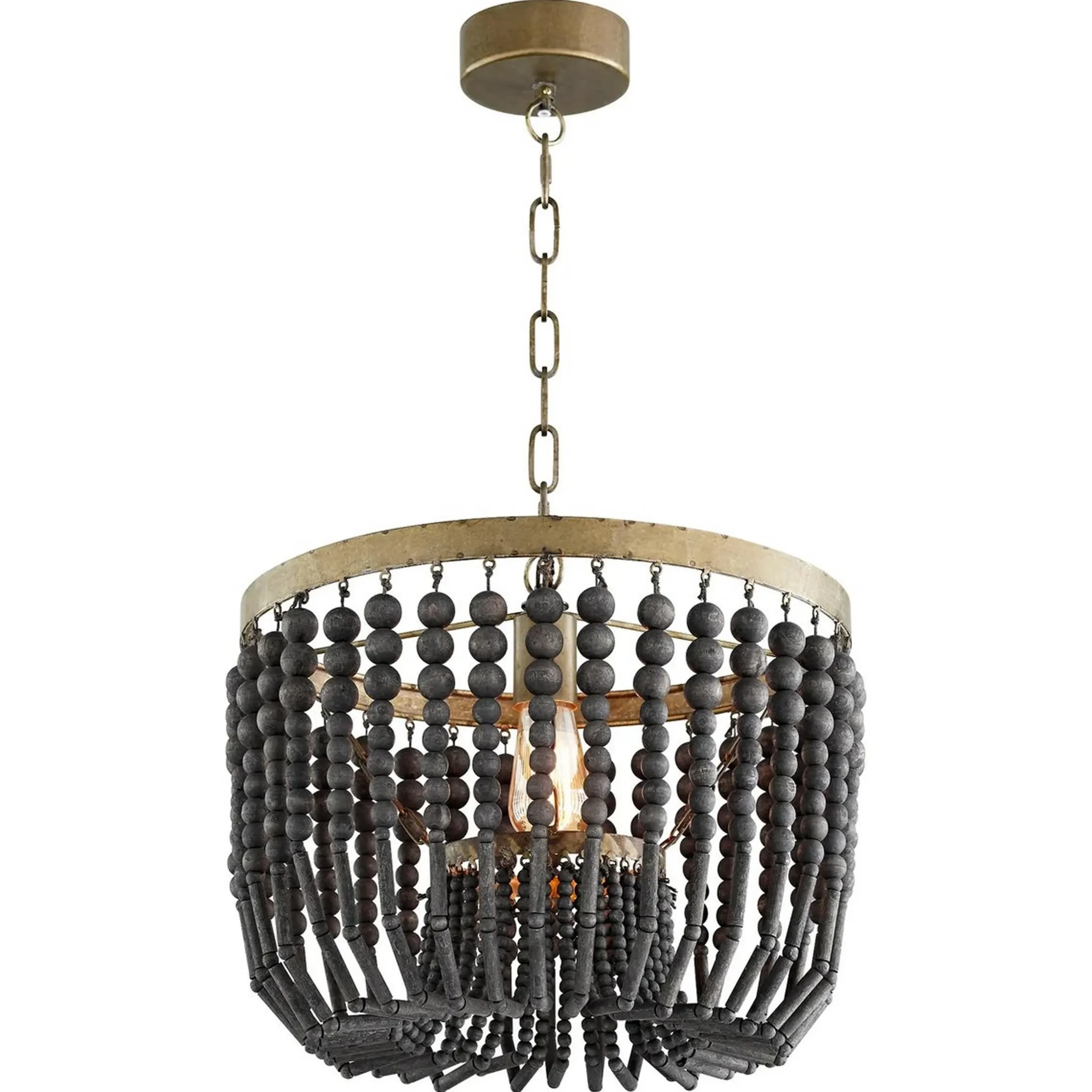 Valencia Wood Bead Pendant - Basket