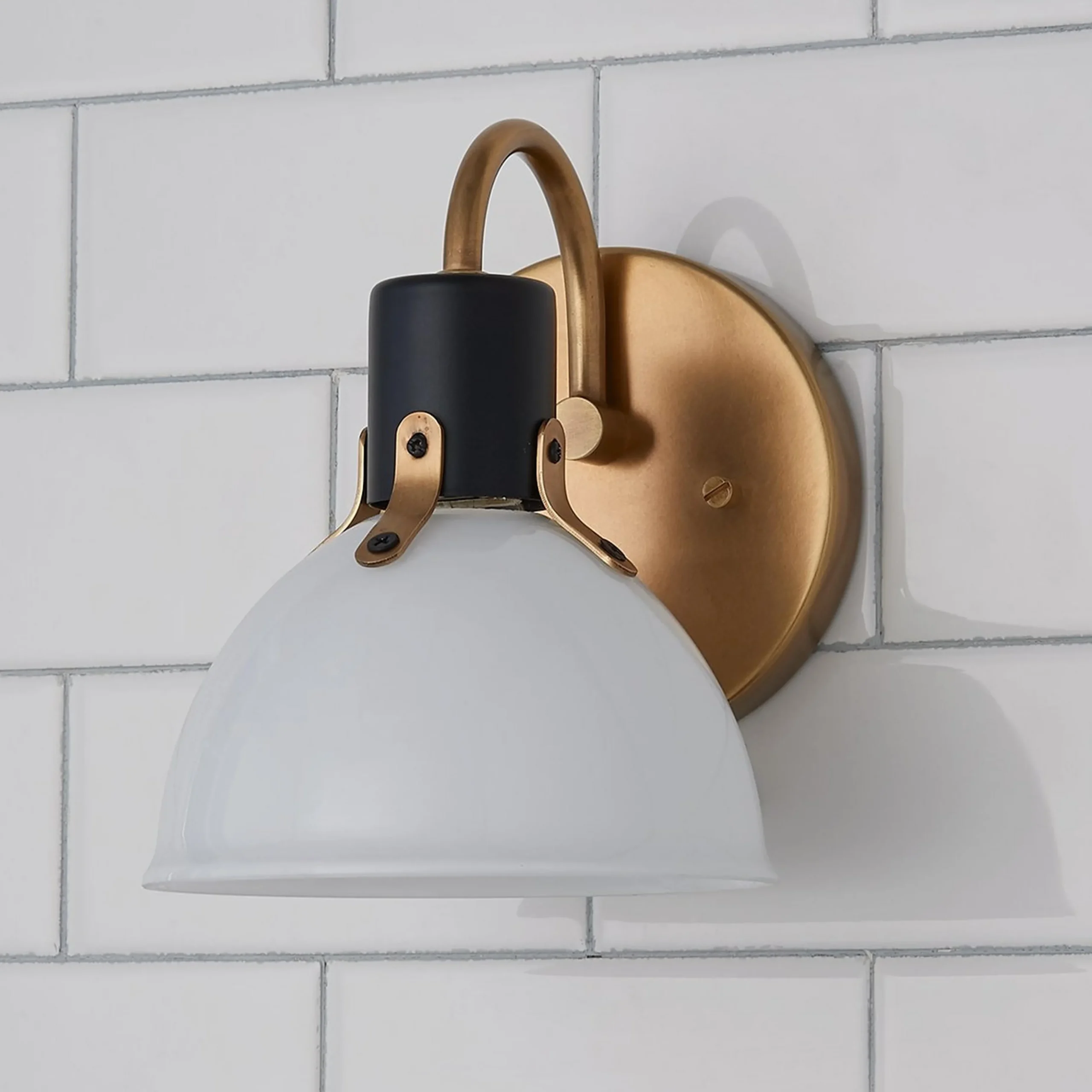 Vienna White Glass Bath Sconce