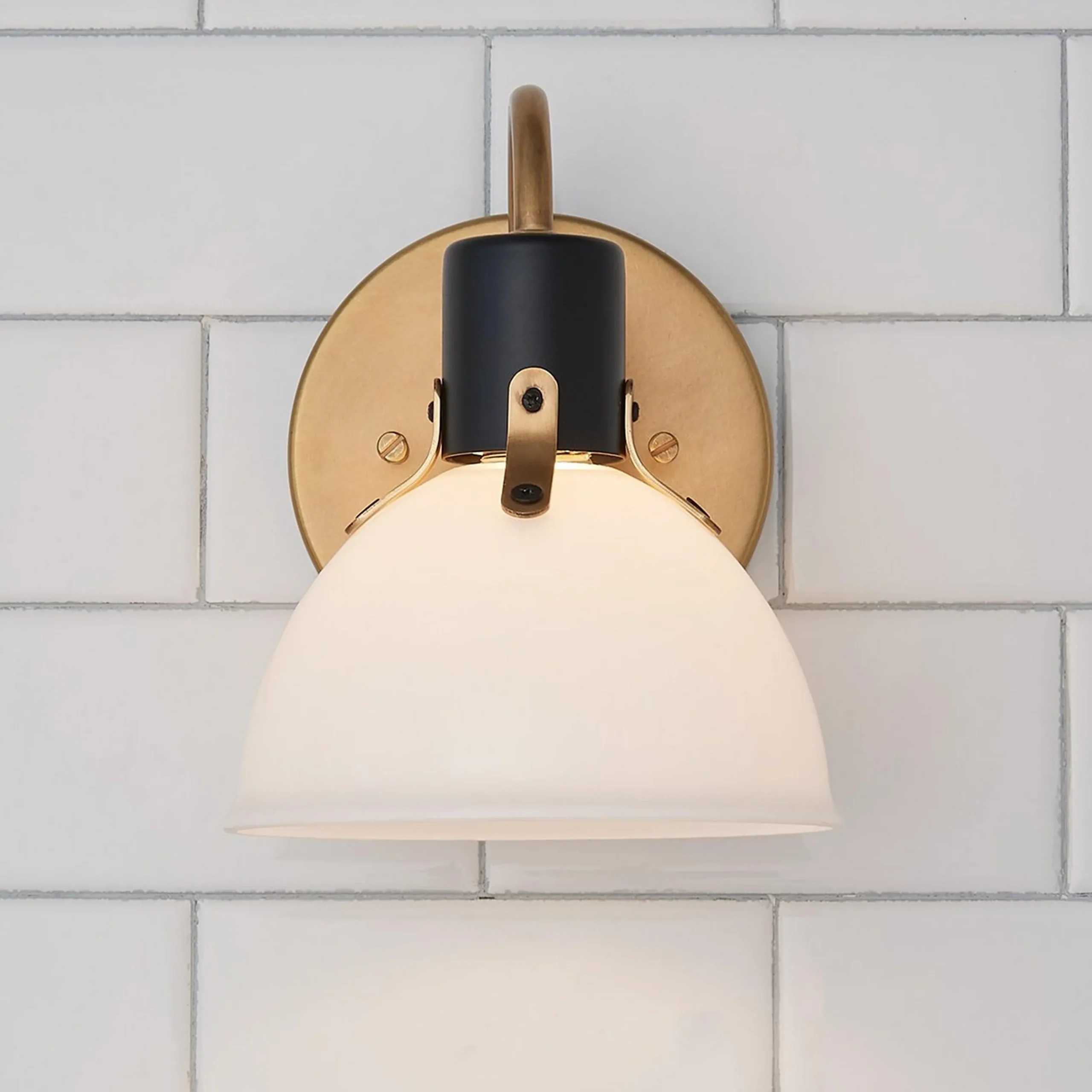 Vienna White Glass Bath Sconce