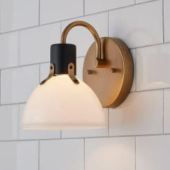 Vienna White Glass Bath Sconce