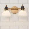 Vienna White Glass Vanity Light - 2 Light