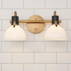 Vienna White Glass Vanity Light - 2 Light