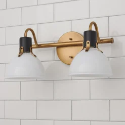 Vienna White Glass Vanity Light - 2 Light