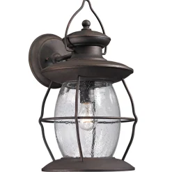 Village Caged Glass Outdoor Sconce - Large