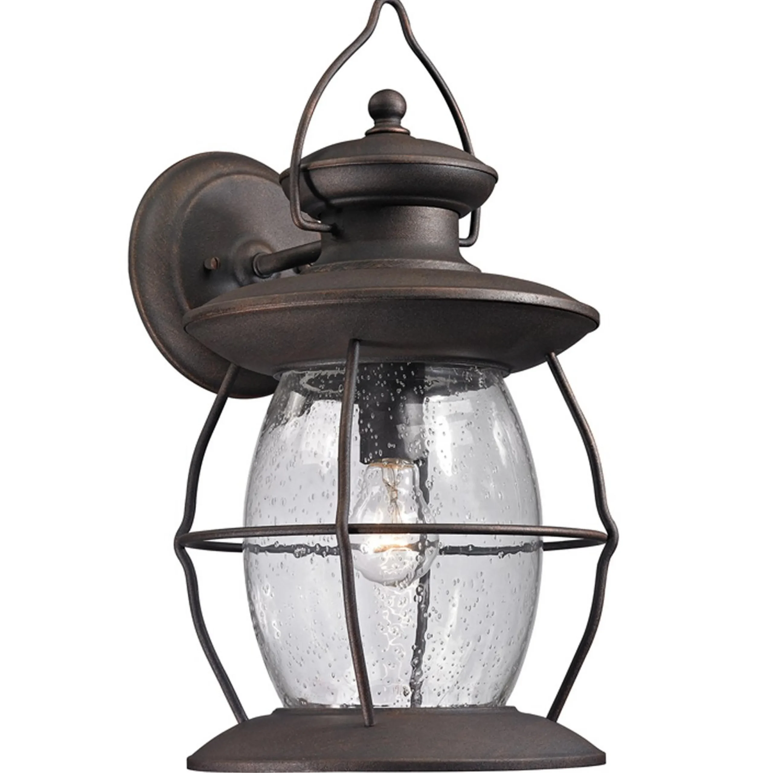 Village Caged Glass Outdoor Sconce - Large