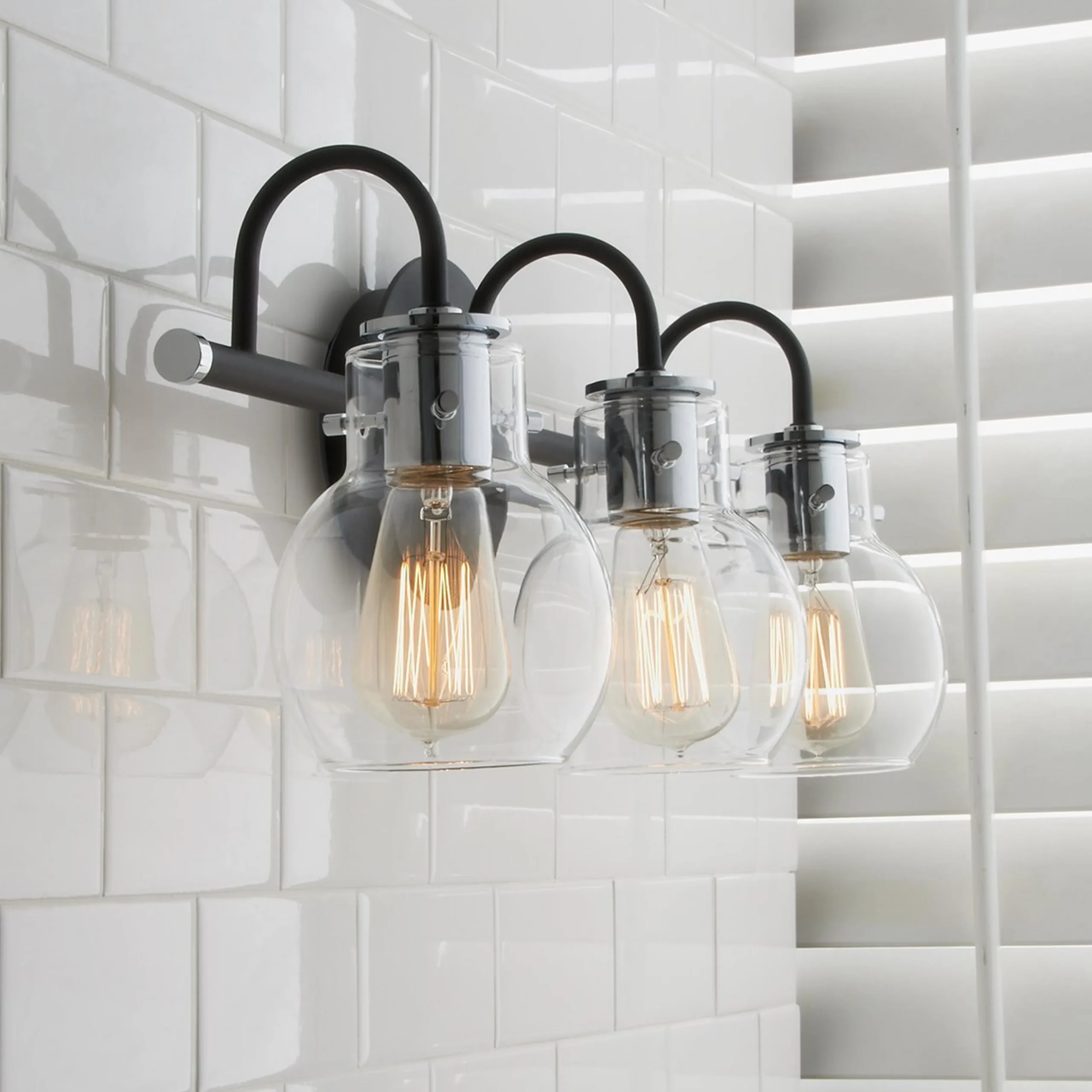 Vintage Arc Shade Vanity Light - 3 Light
