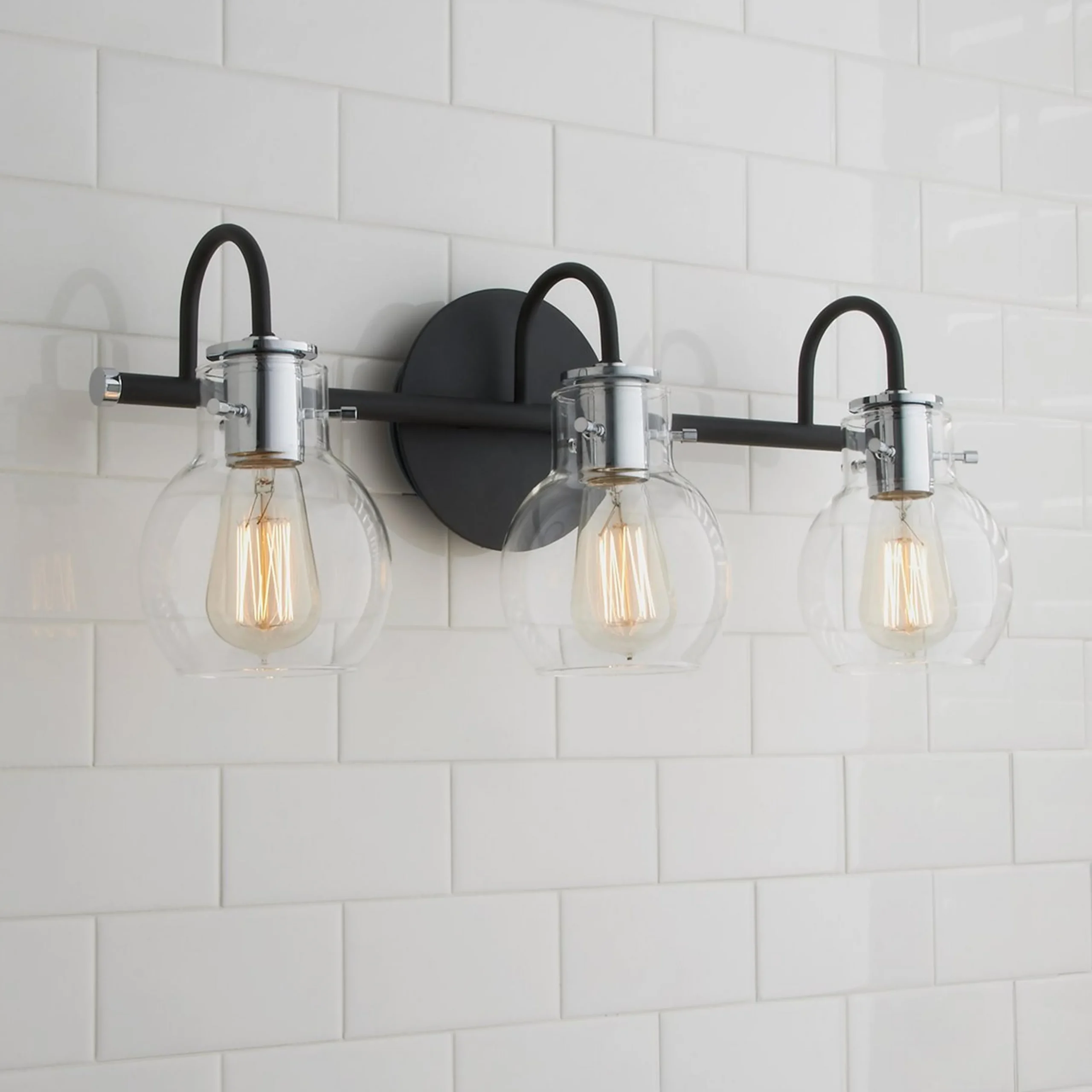 Vintage Arc Shade Vanity Light - 3 Light