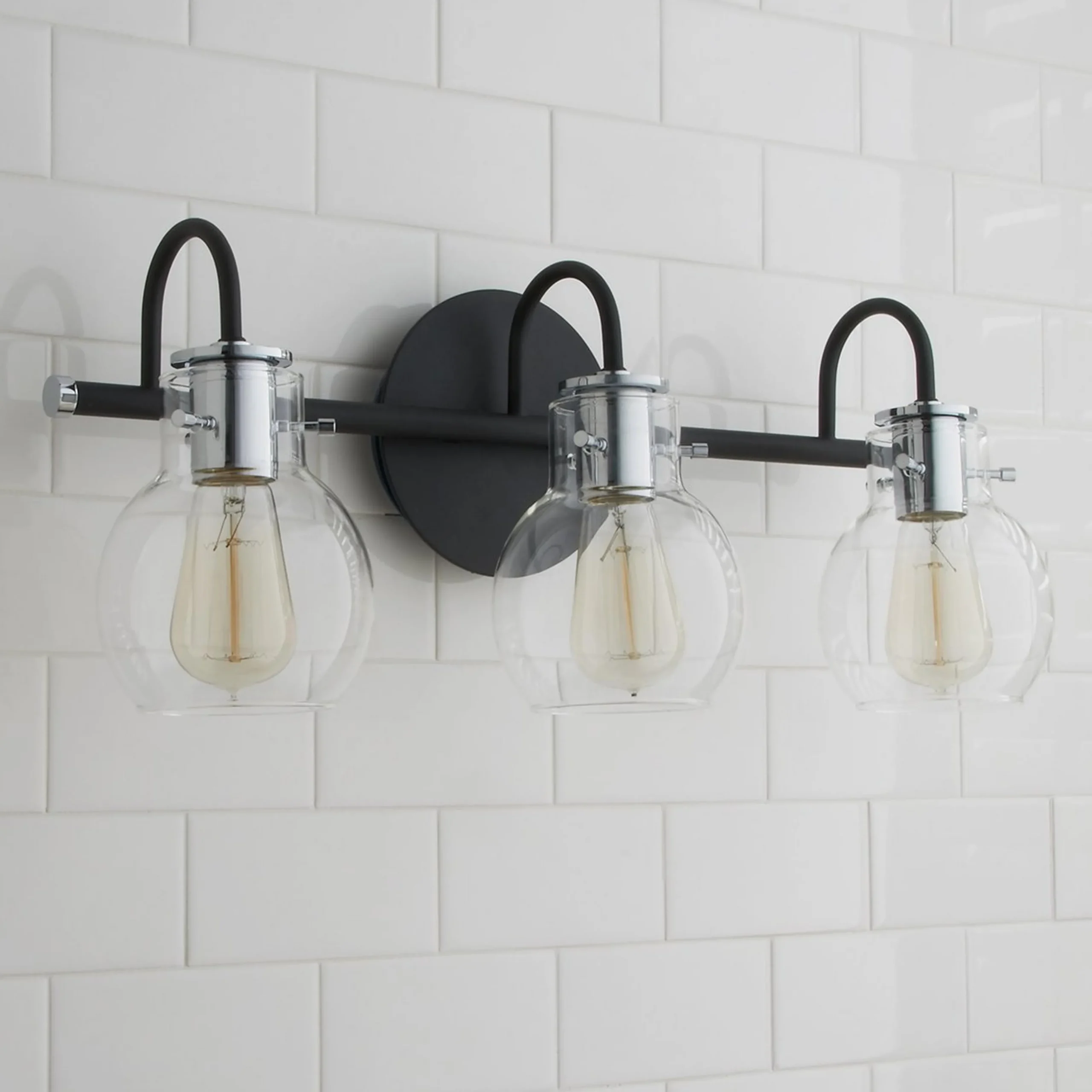 Vintage Arc Shade Vanity Light - 3 Light