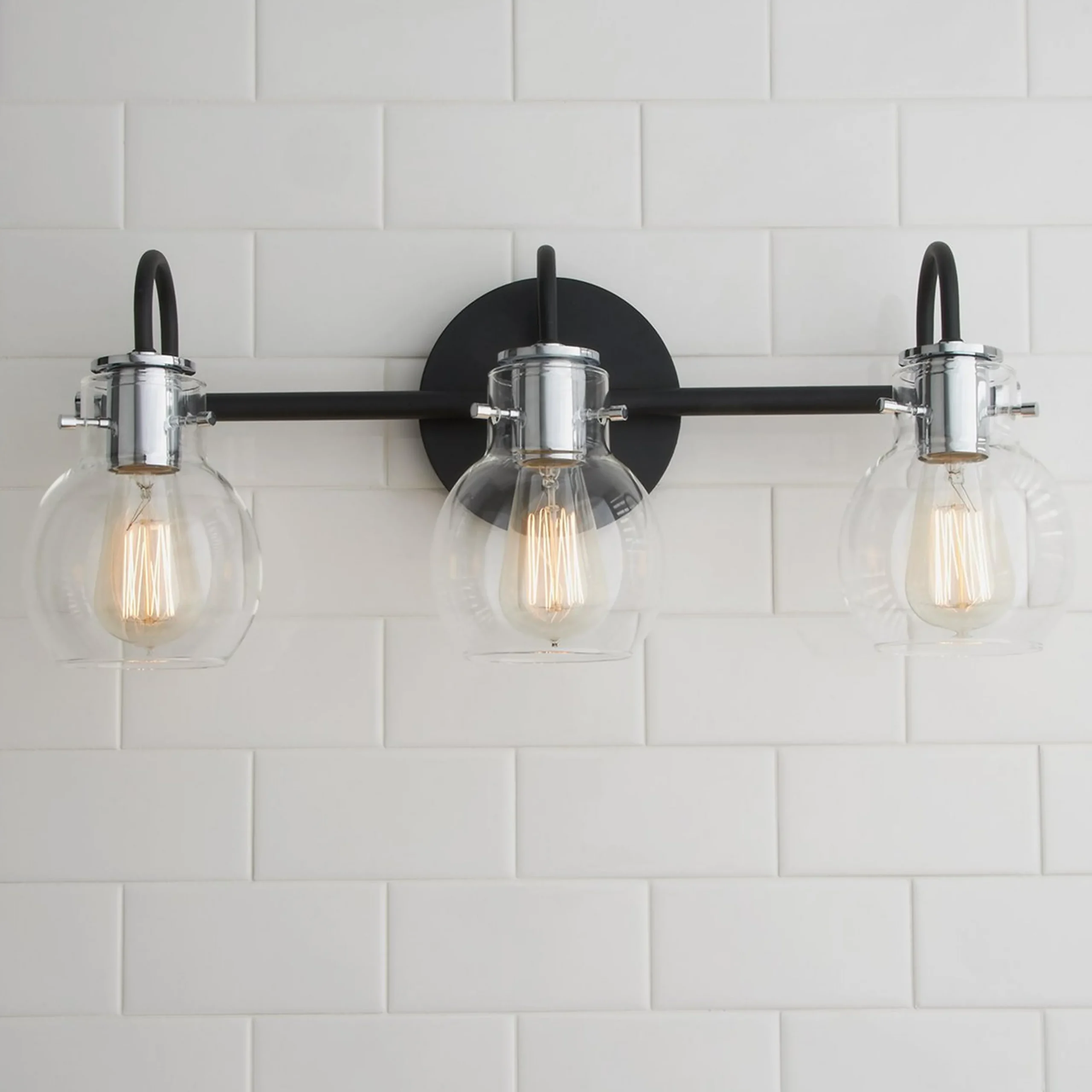 Vintage Arc Shade Vanity Light - 3 Light