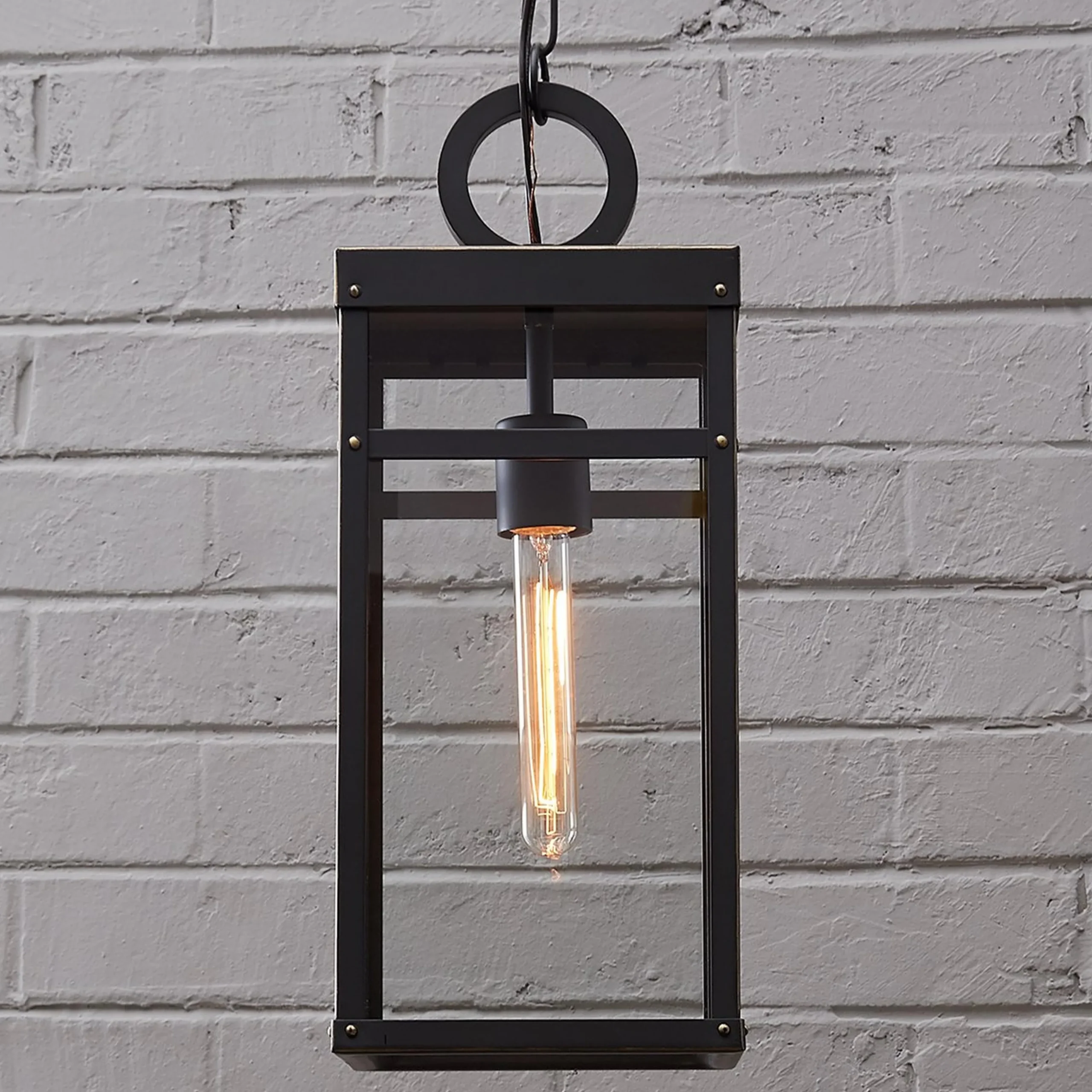 Vintage Suspended Pane Outdoor Pendant