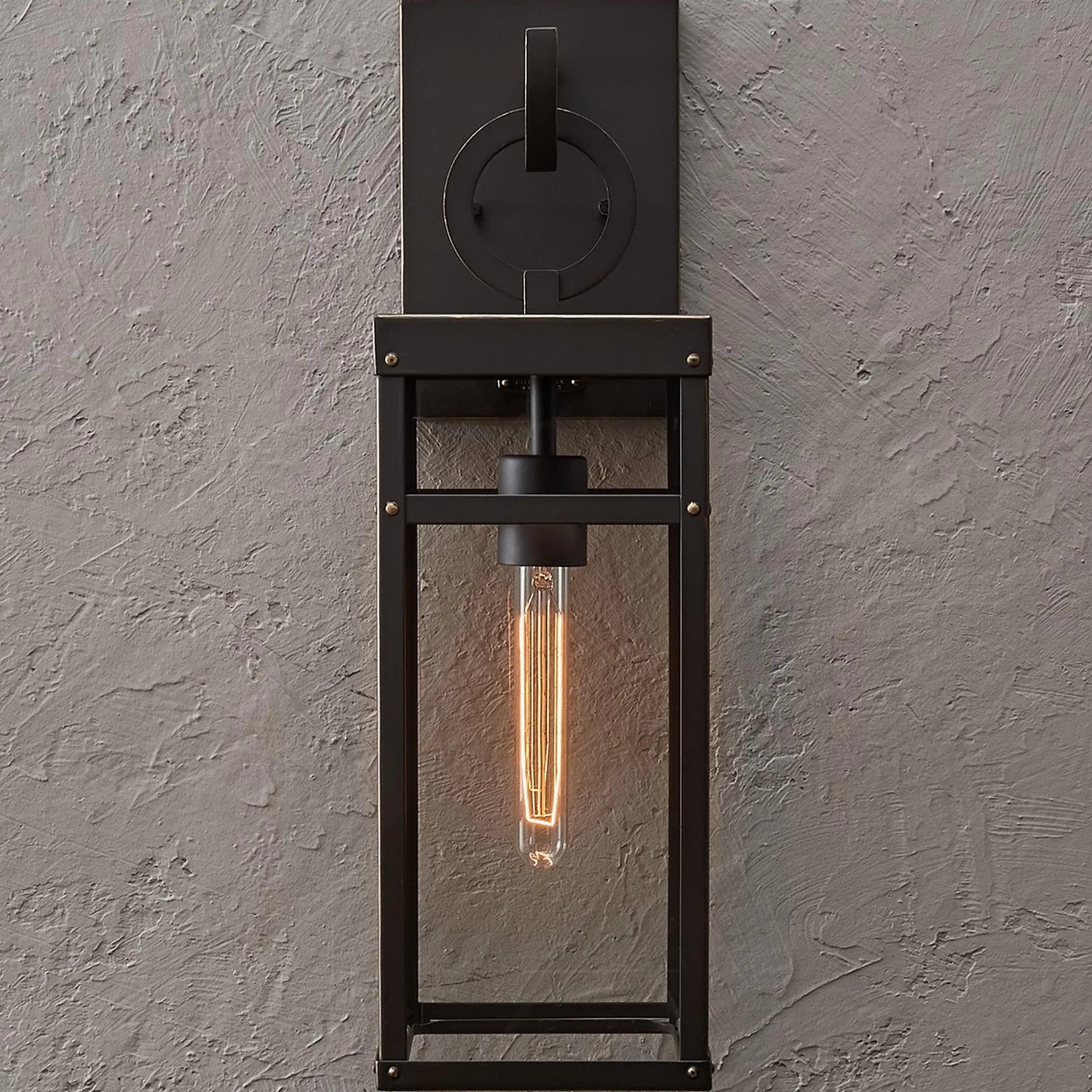 Vintage Suspended Pane Outdoor Sconce - Medium