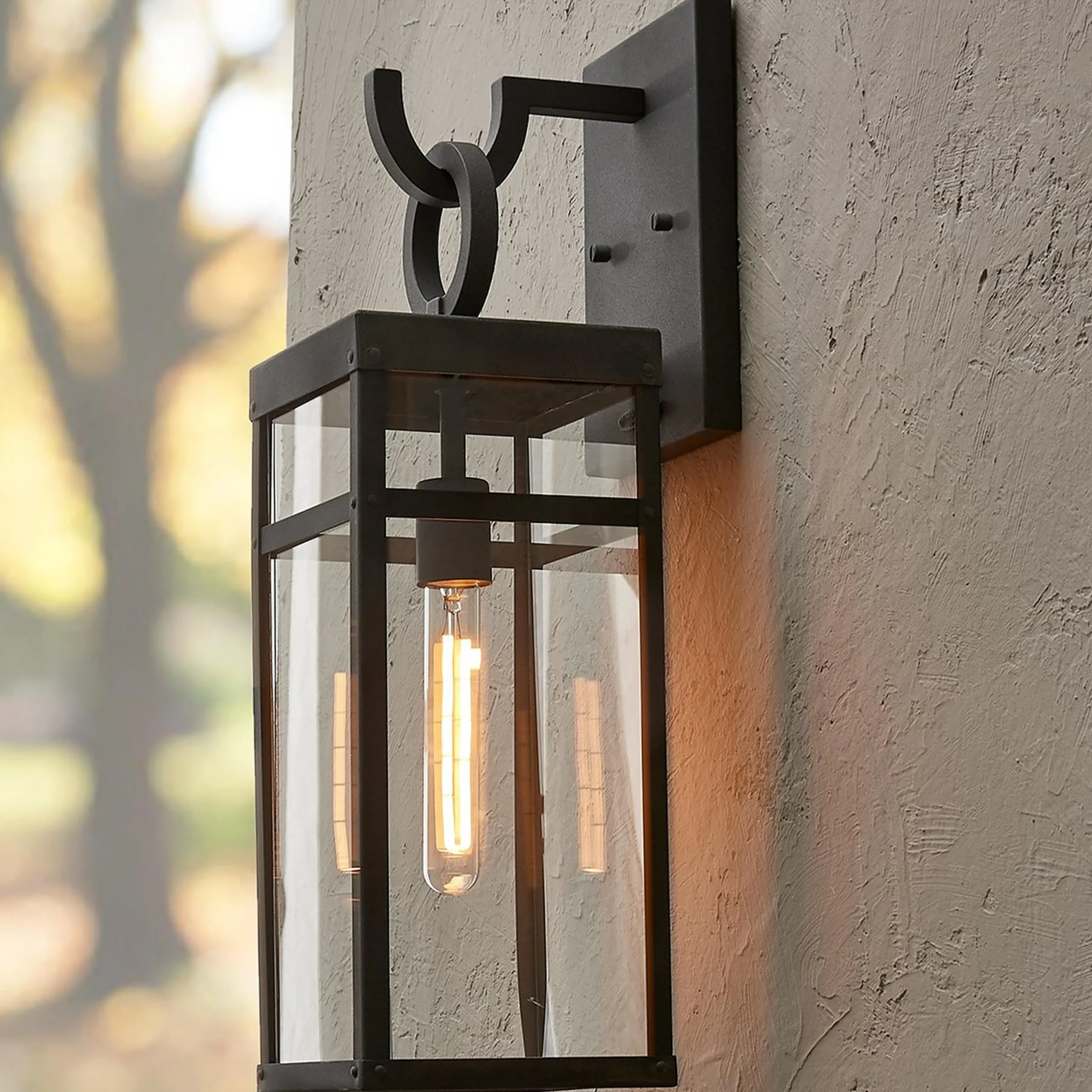 Vintage Suspended Pane Outdoor Sconce - Medium