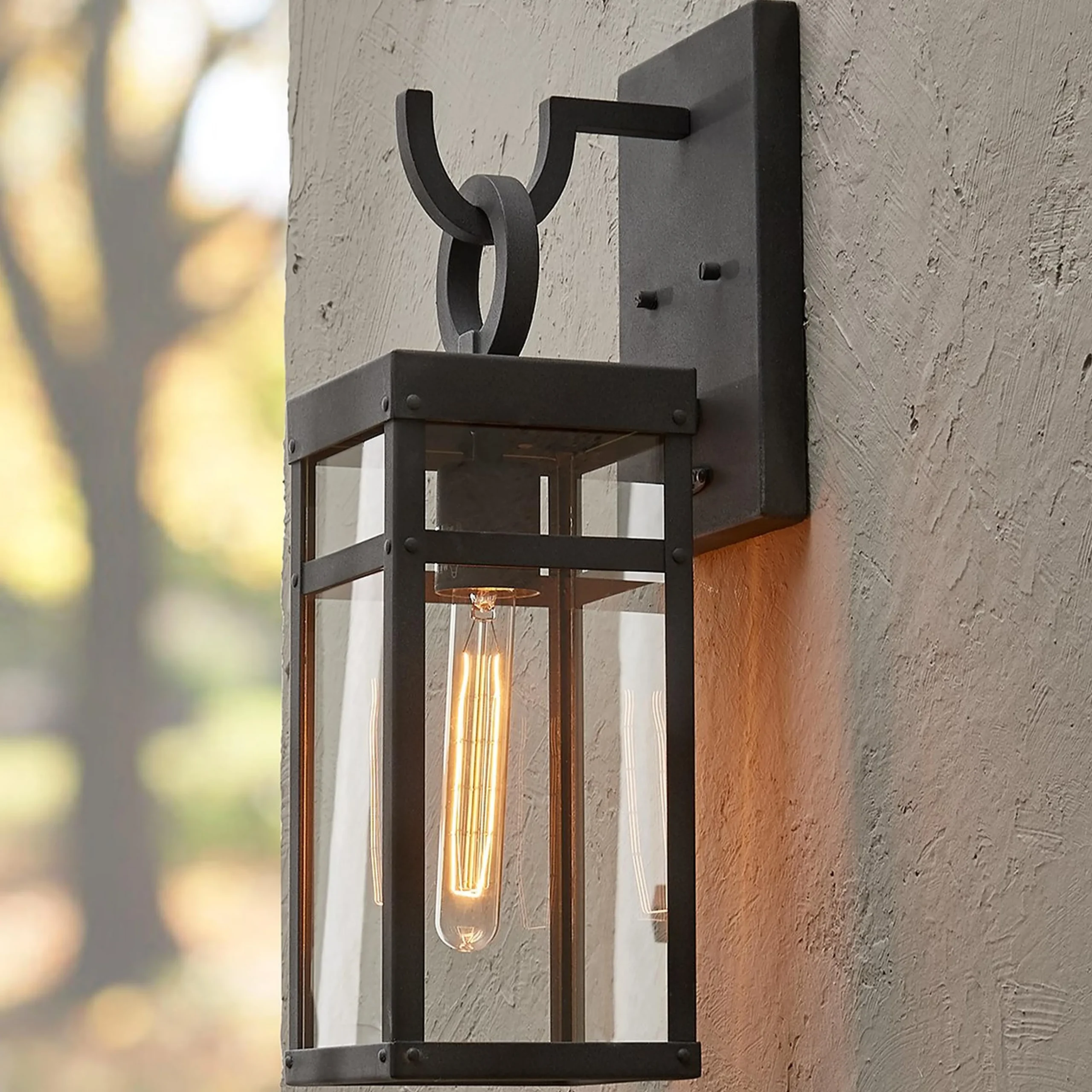 Vintage Suspended Pane Outdoor Sconce - Small