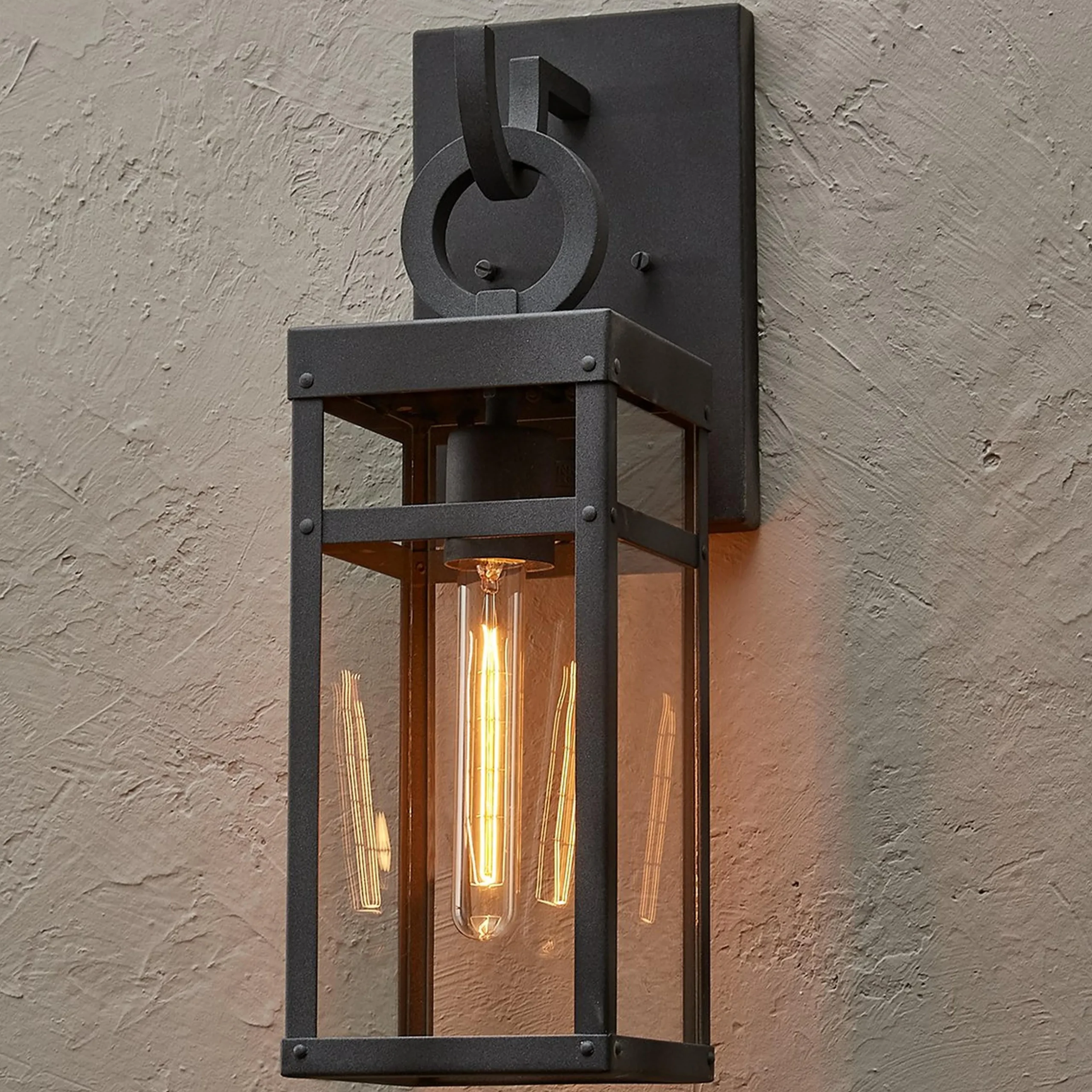 Vintage Suspended Pane Outdoor Sconce - Small