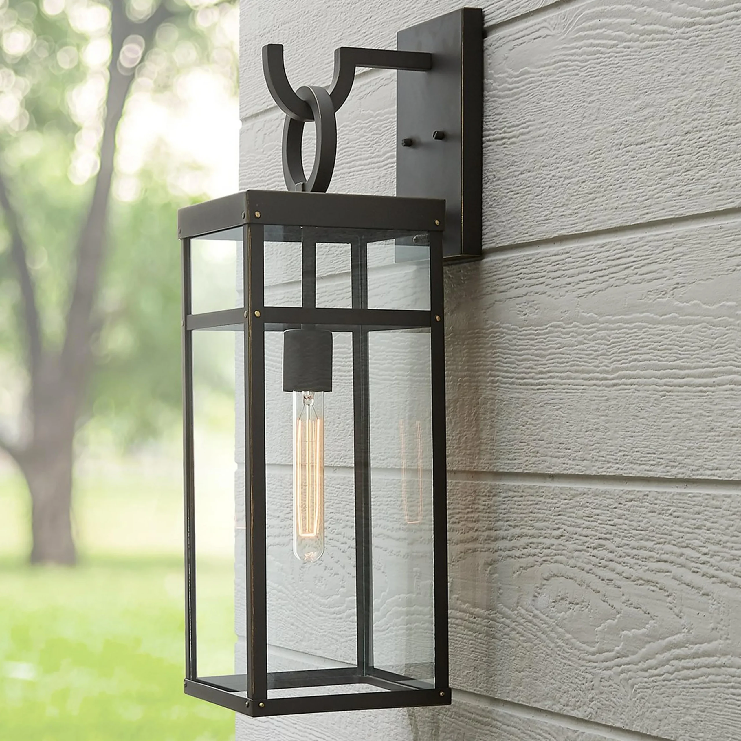 Vintage Suspended Pane Outdoor Sconce - Large