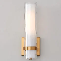Wave Pattern Glass Sconce - Small