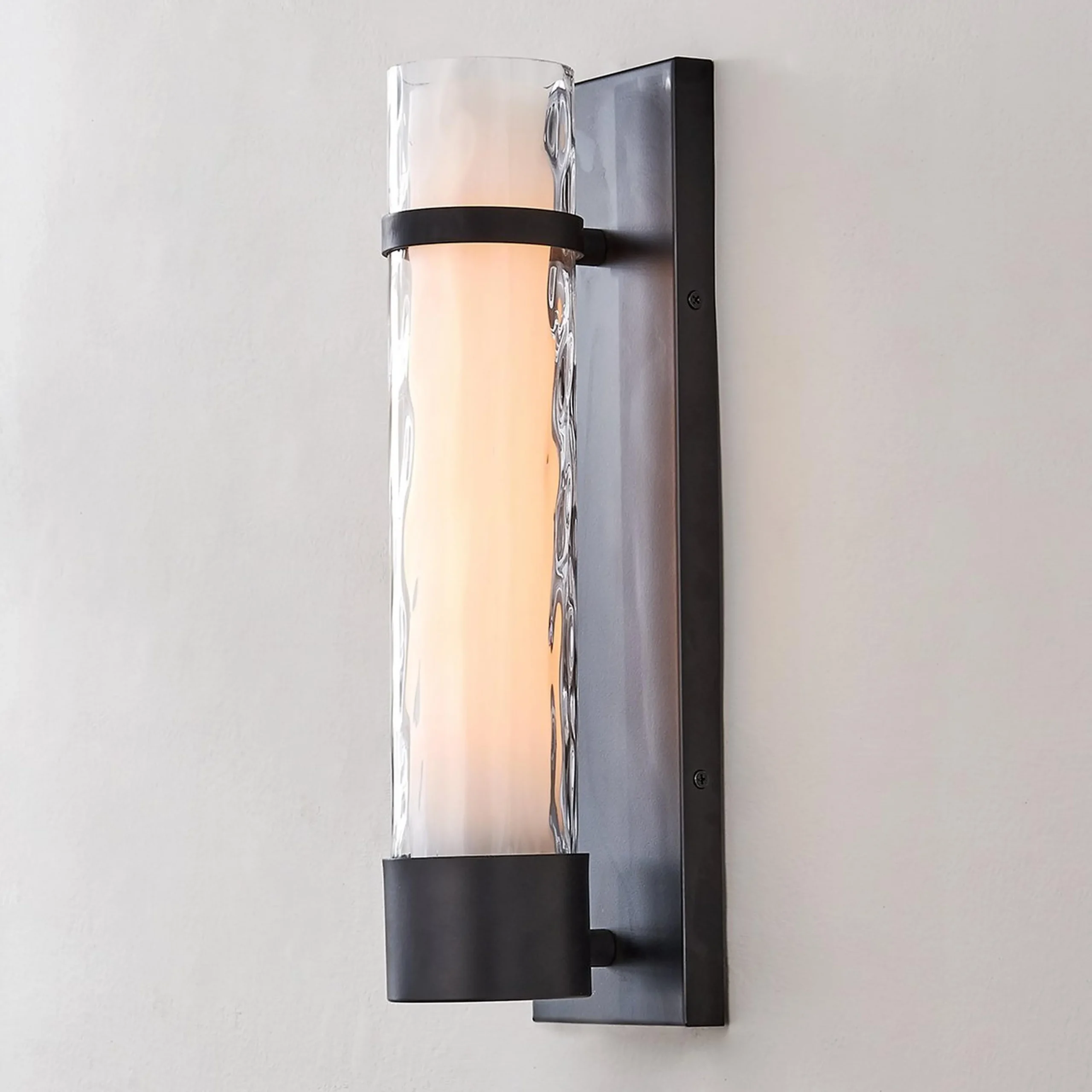 Wave Pattern Glass Sconce - Large