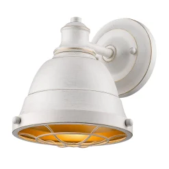 Weathered Industrial Caged Bath Sconce